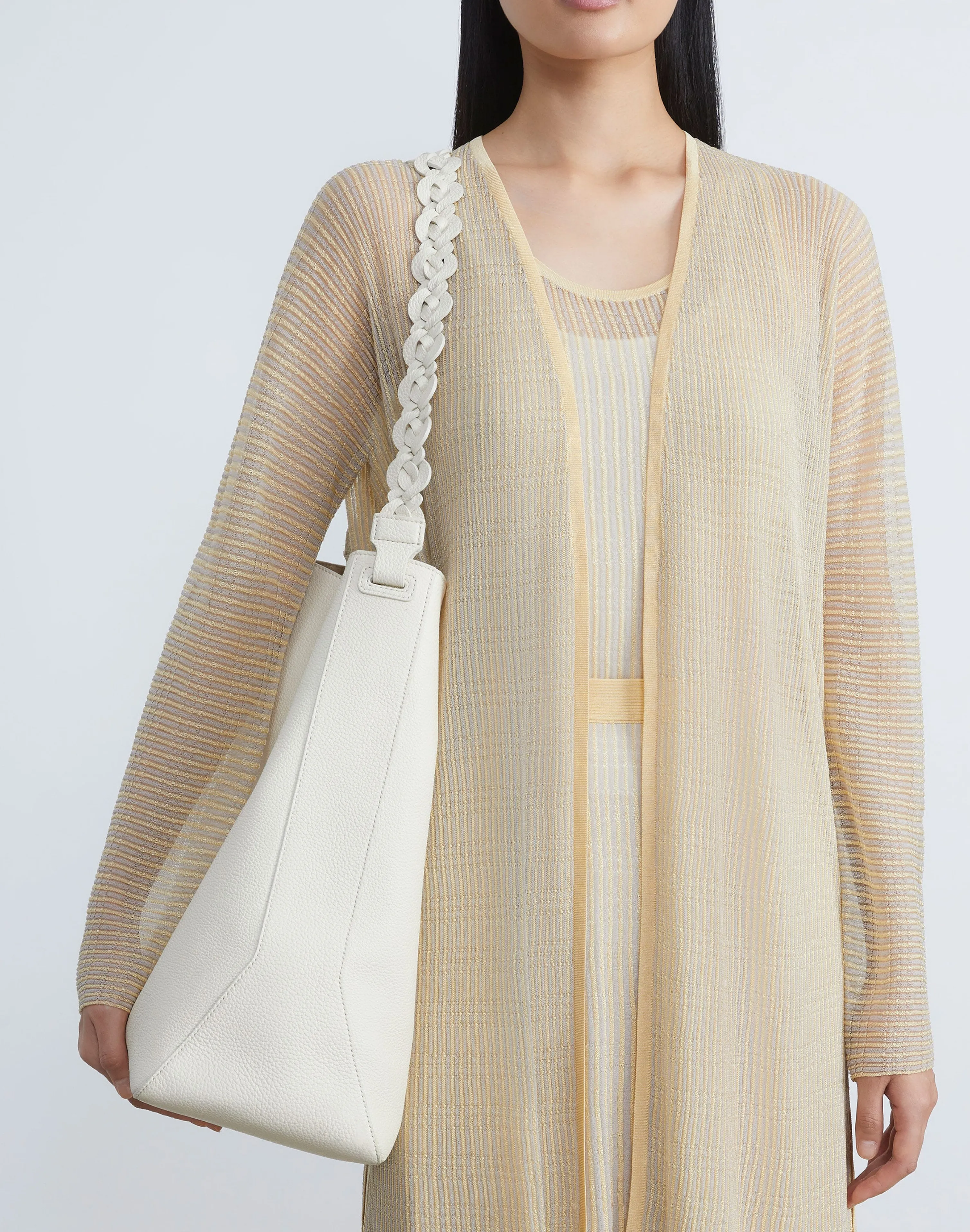 Grained Calfskin Leather 8 Knot Hobo—Large