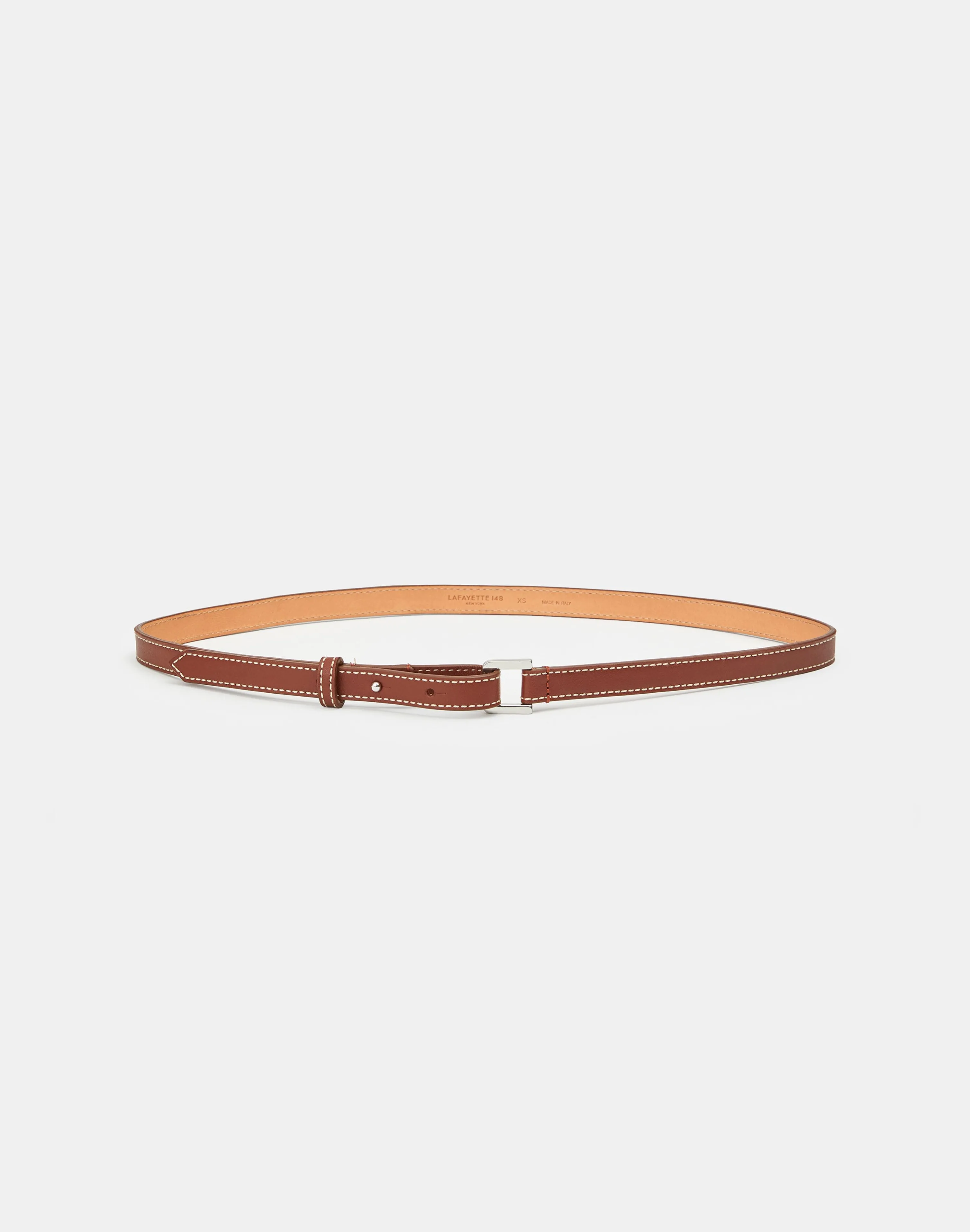 Soft Calfskin Leather Skinny Belt