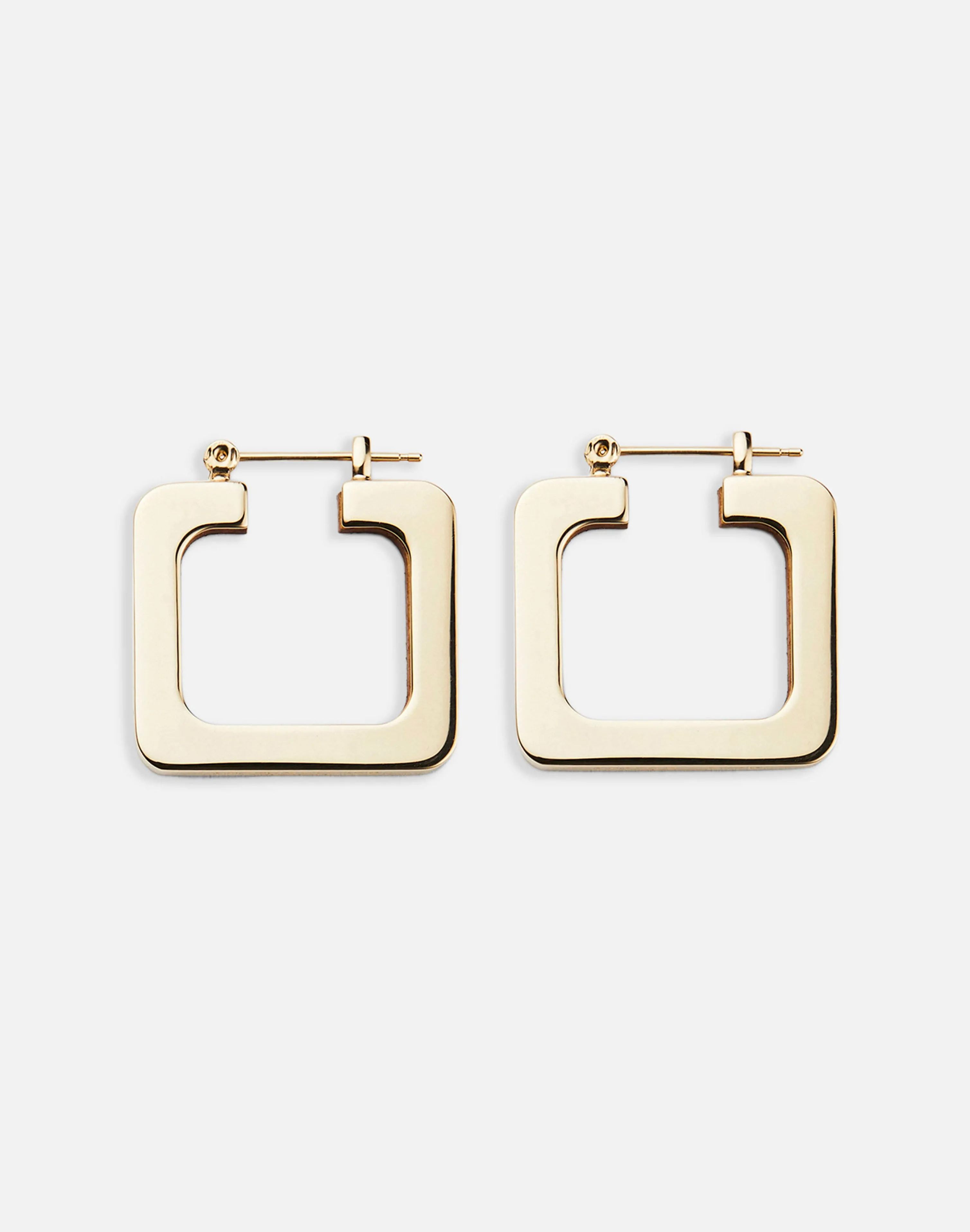Metal & Teak Block Reversible Hoop Earrings