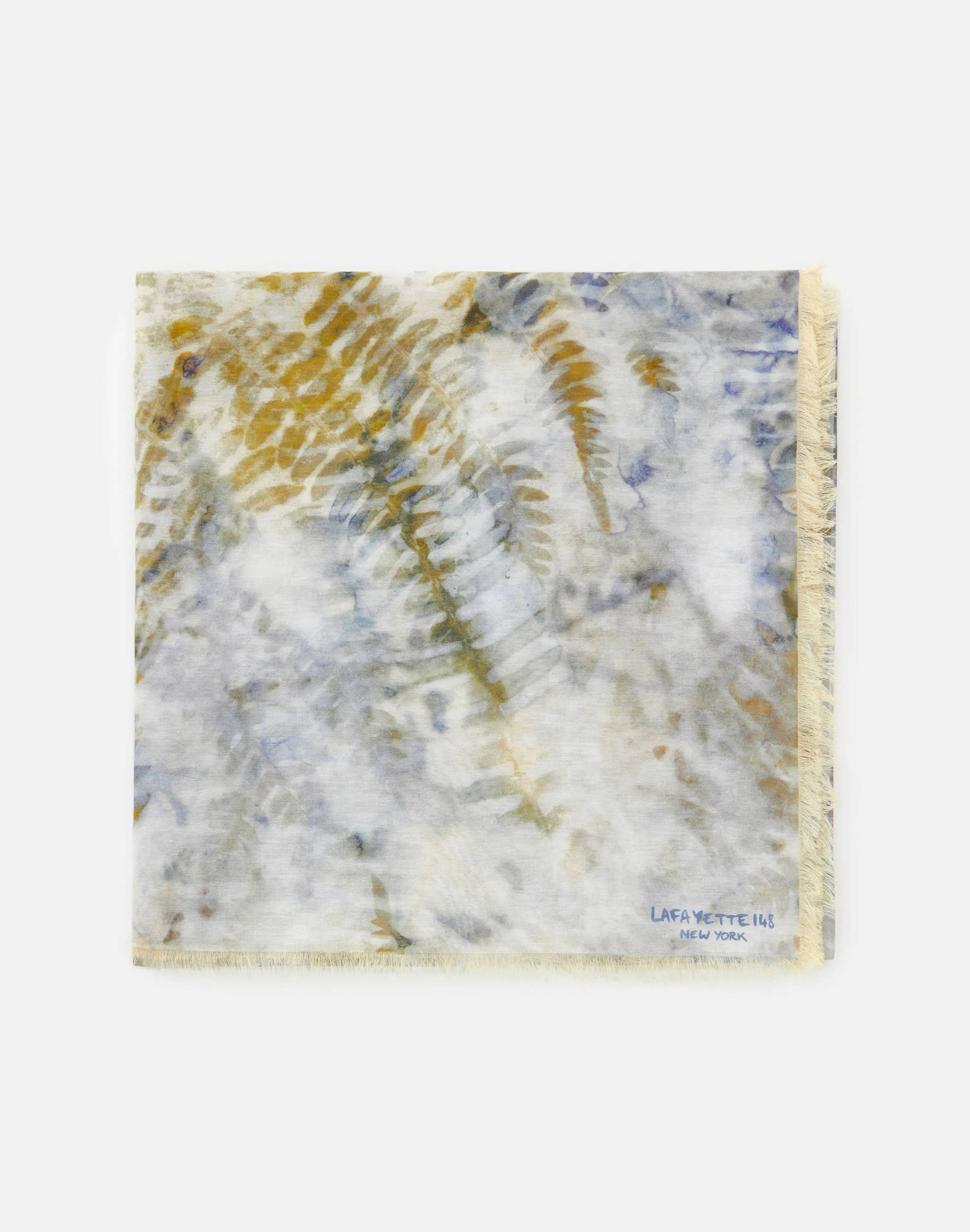 Eco Fern Print Cotton-Silk Scarf