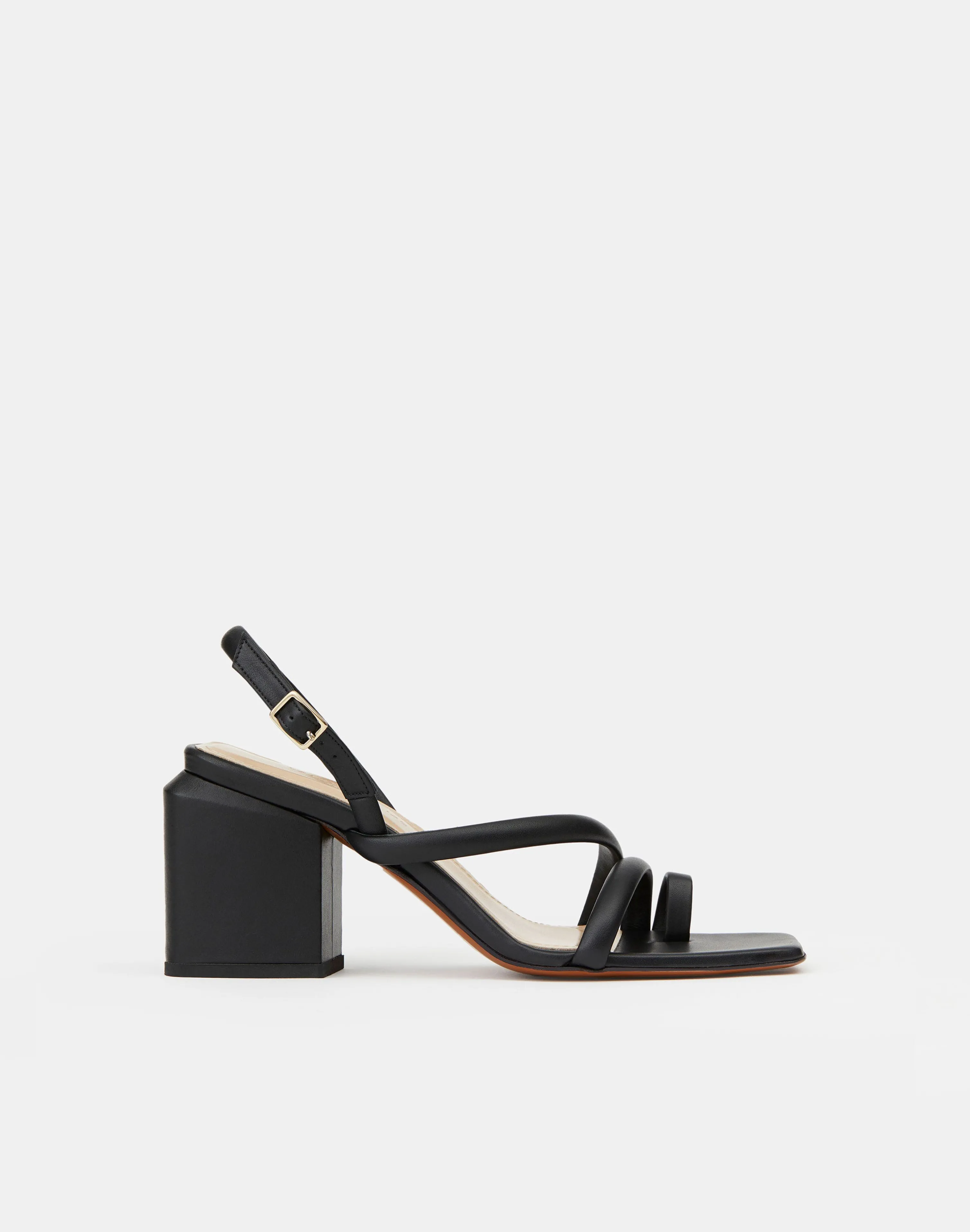 Soft Calfskin Leather Heeled City Sandal