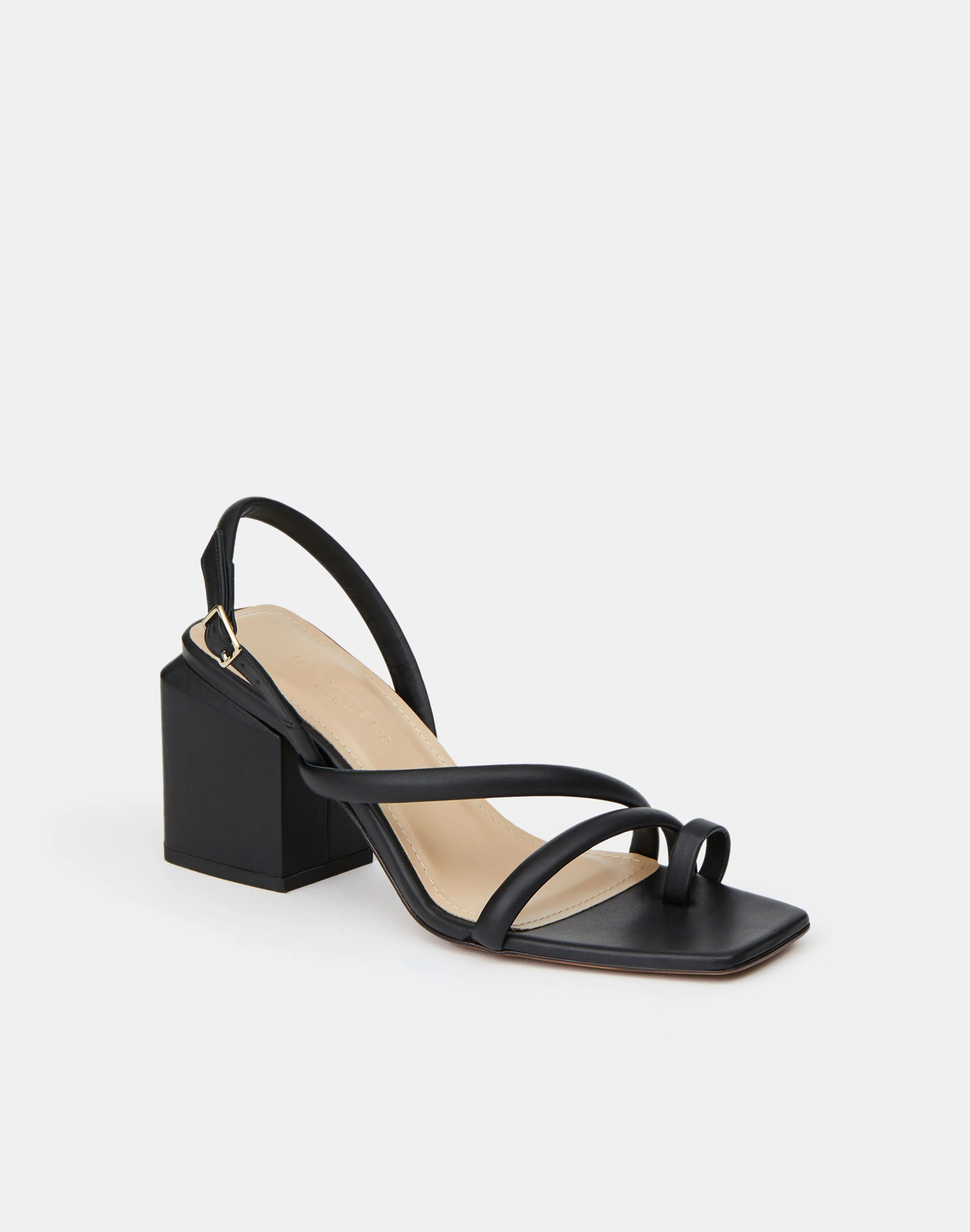 Soft Calfskin Leather Heeled City Sandal