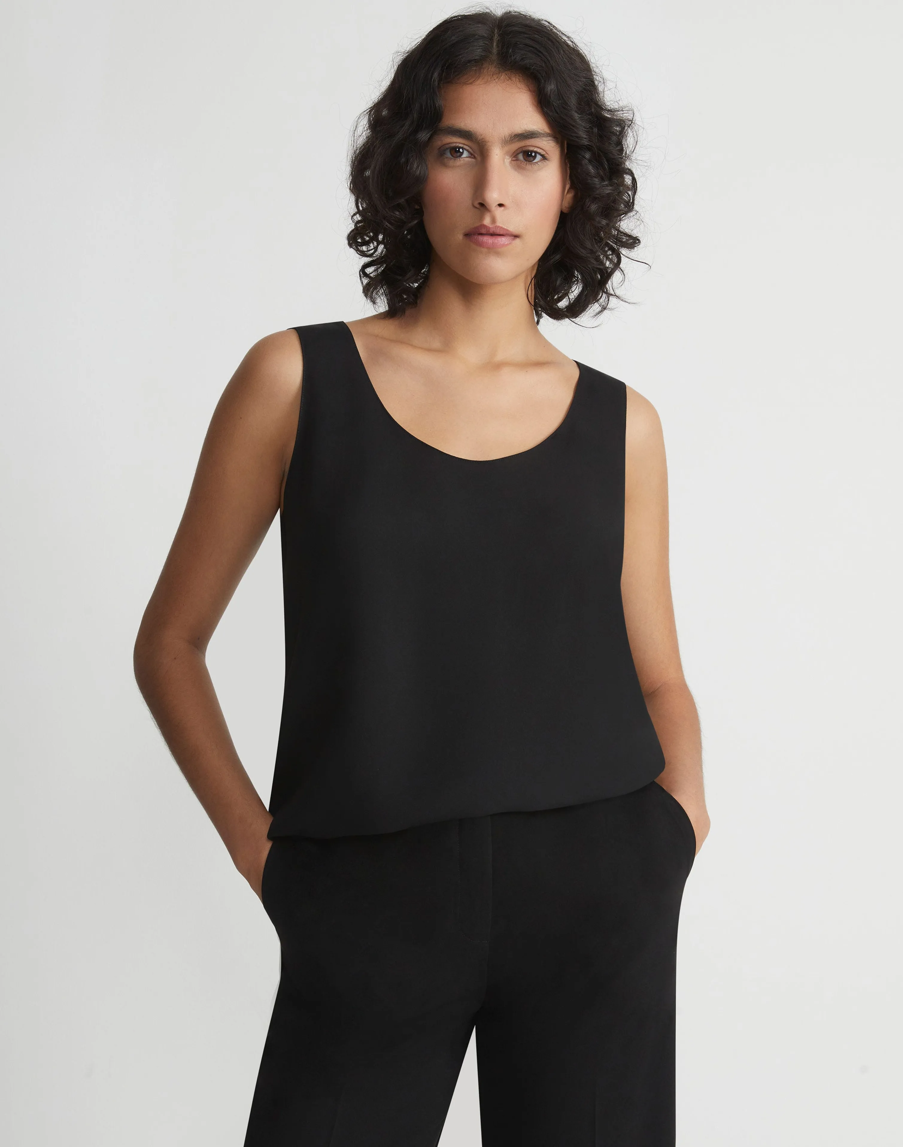 Silk Double Georgette Sleeveless Blouse