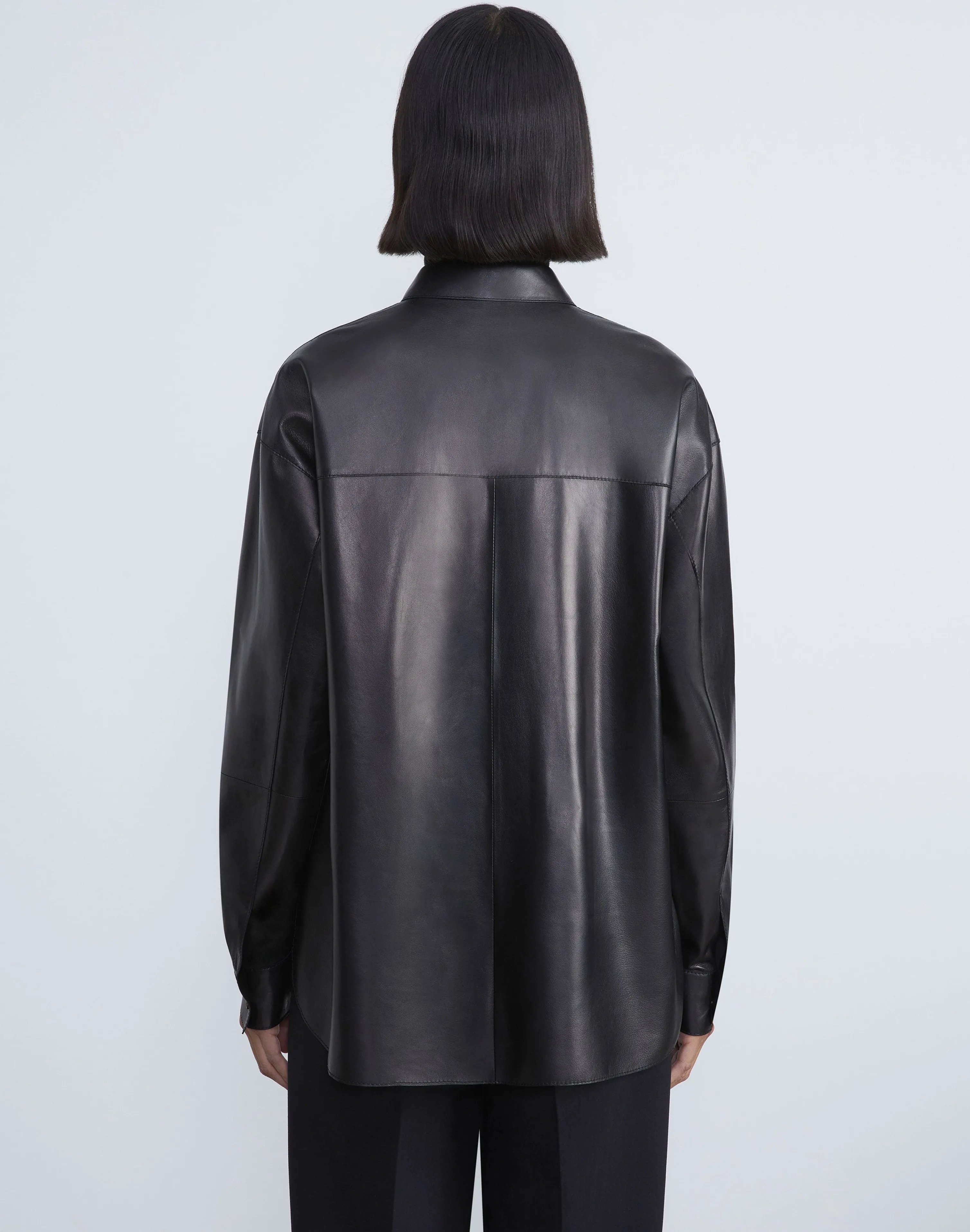 Nappa Lambskin Leather Shirt Jacket