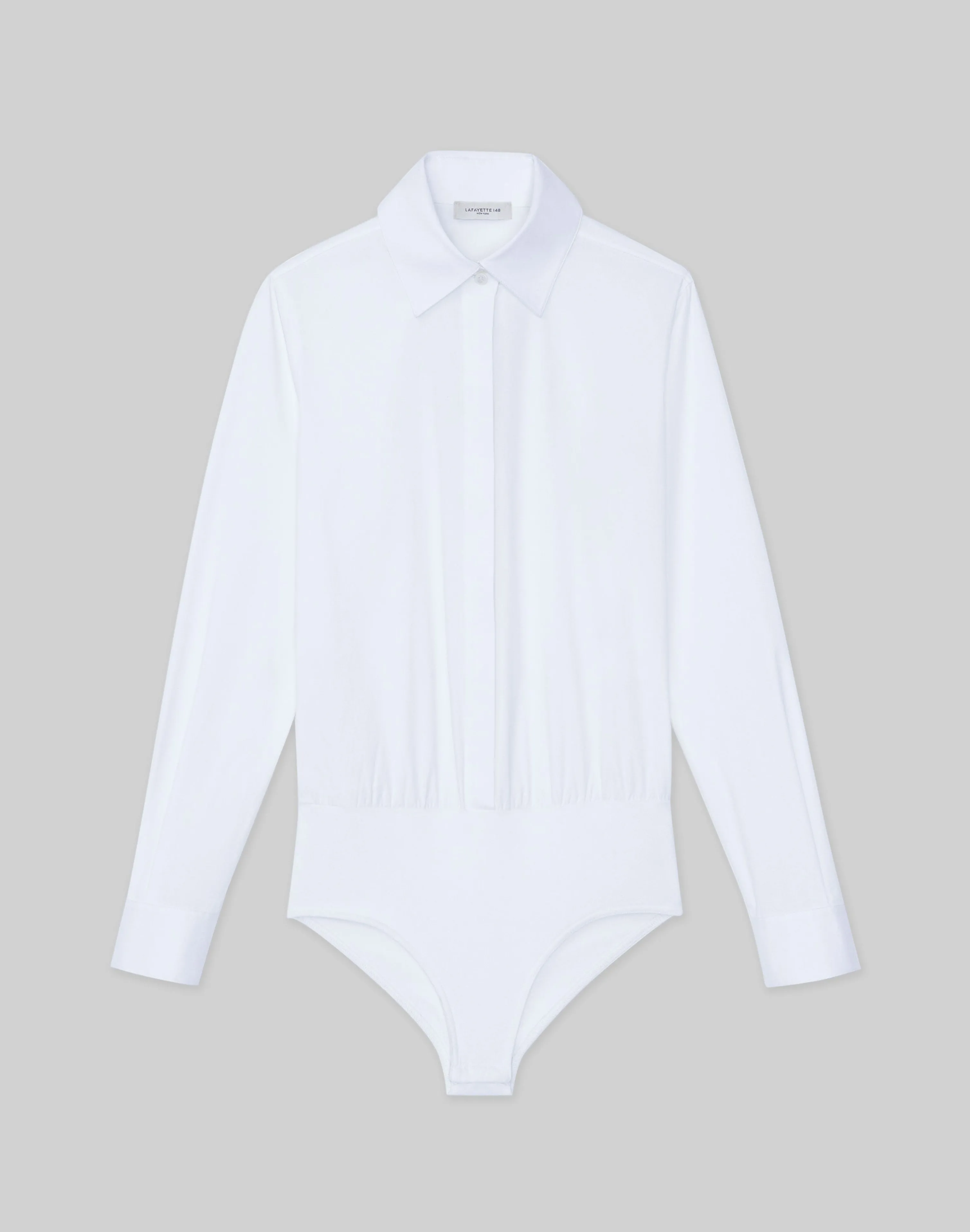 Stretch Cotton Button Down Bodysuit