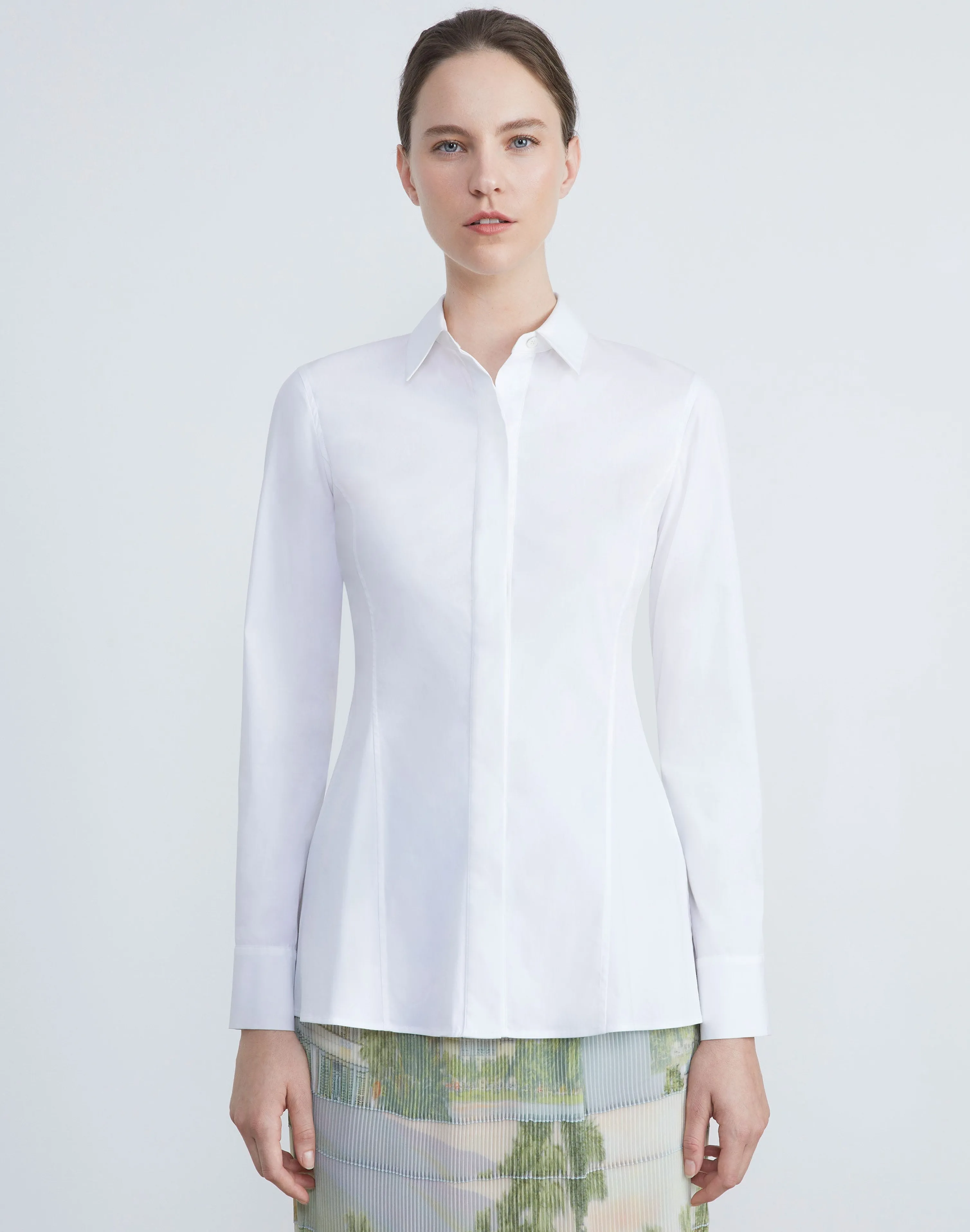Stretch Cotton Fit & Flare Shirt