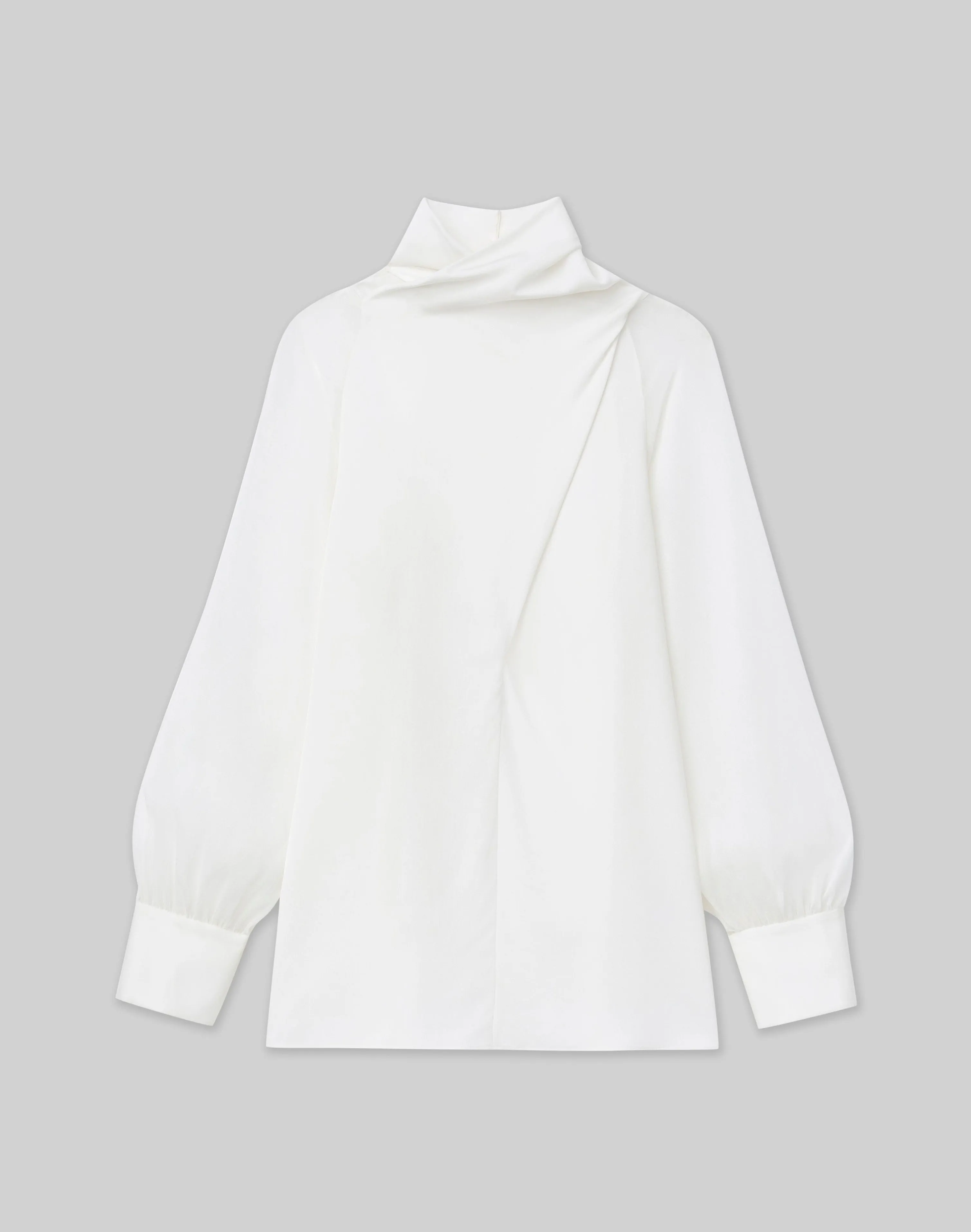 Opaque & Sheer Silk Wrap Blouse