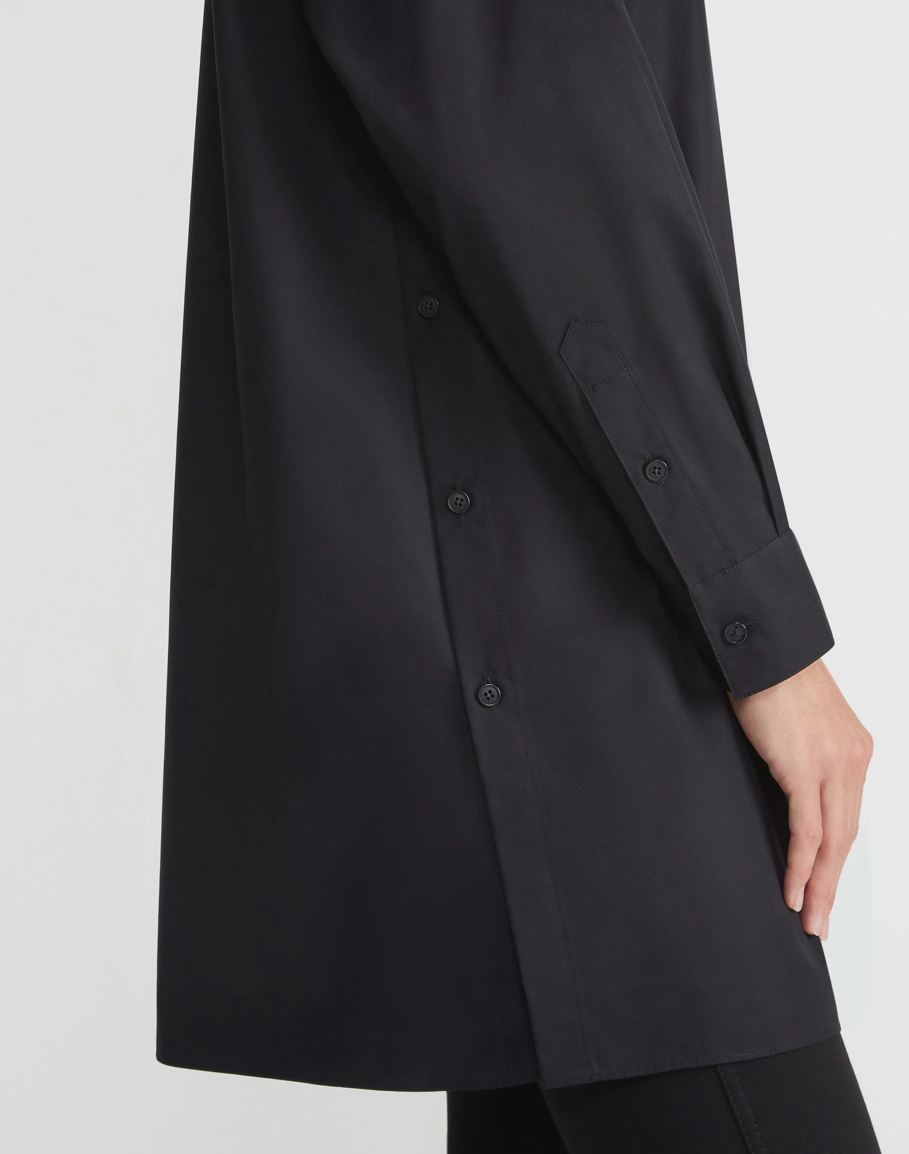 Organic Cotton Poplin Side Button Shirt