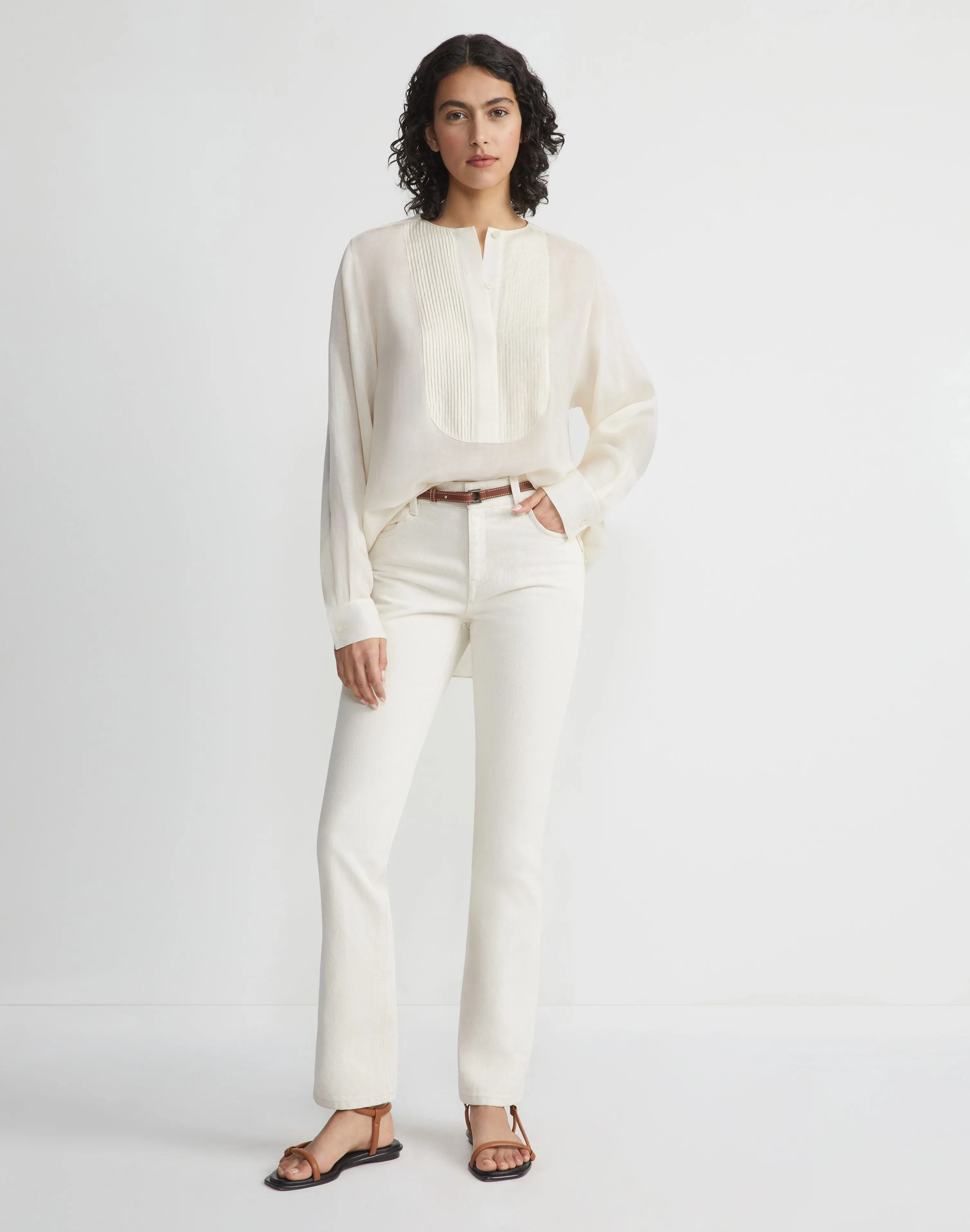 Sustainable Gemma Cloth Voile Pintuck Popover Blouse