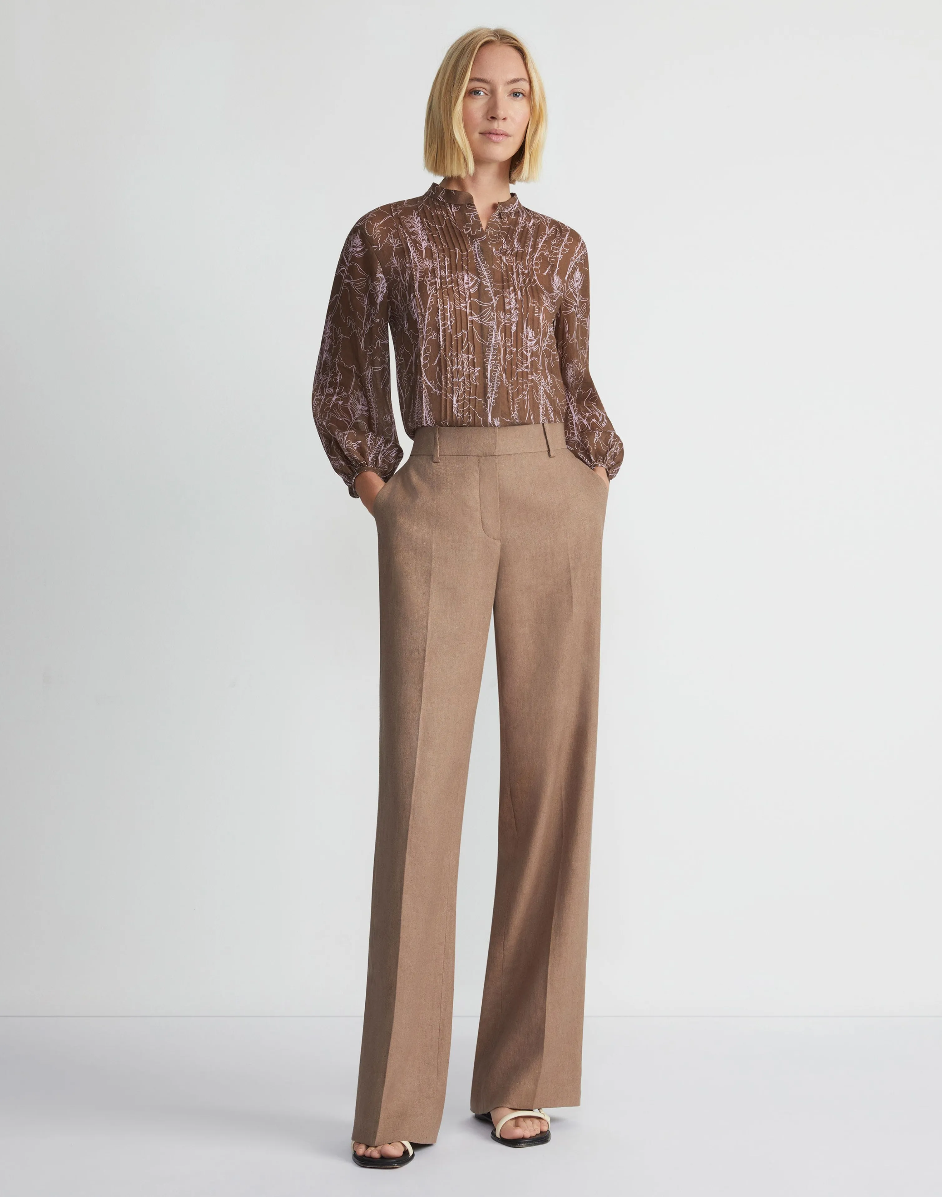 Flora Print Sustainable Gemma Cloth Voile Pintuck Blouse