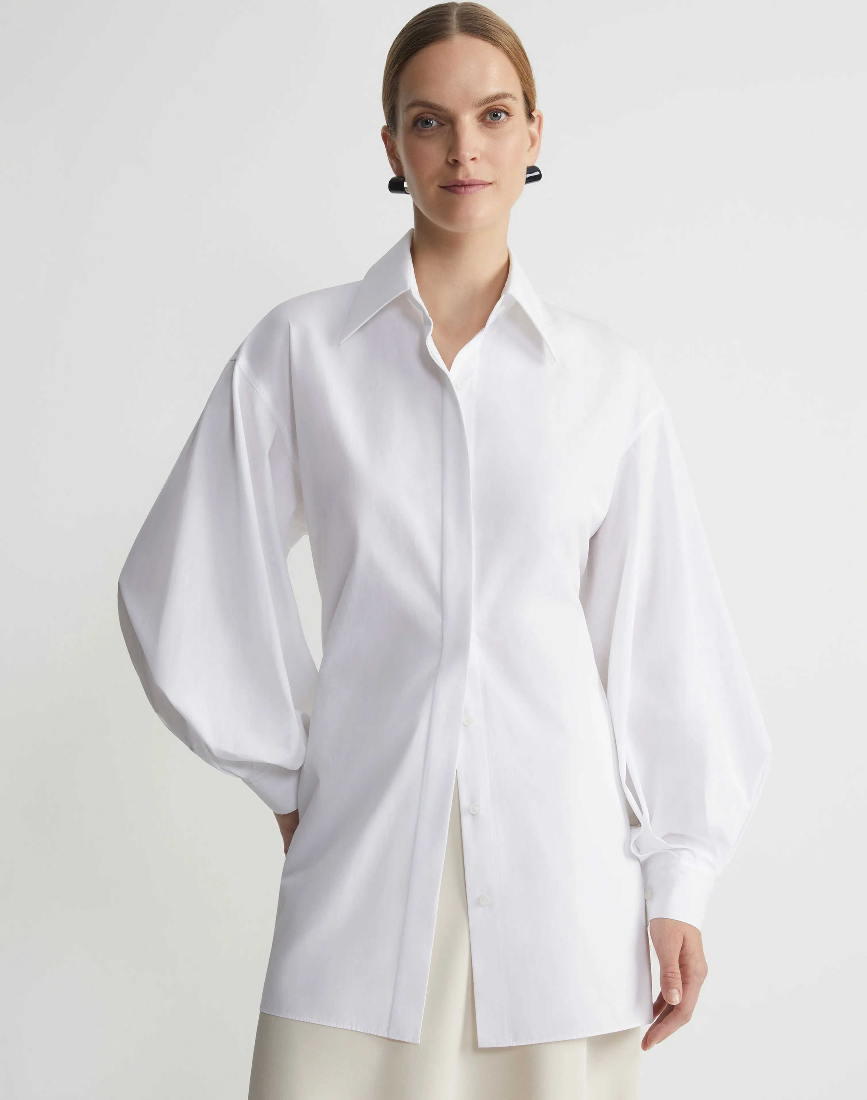 Organic Cotton Poplin Tie Back Oversized Shirt