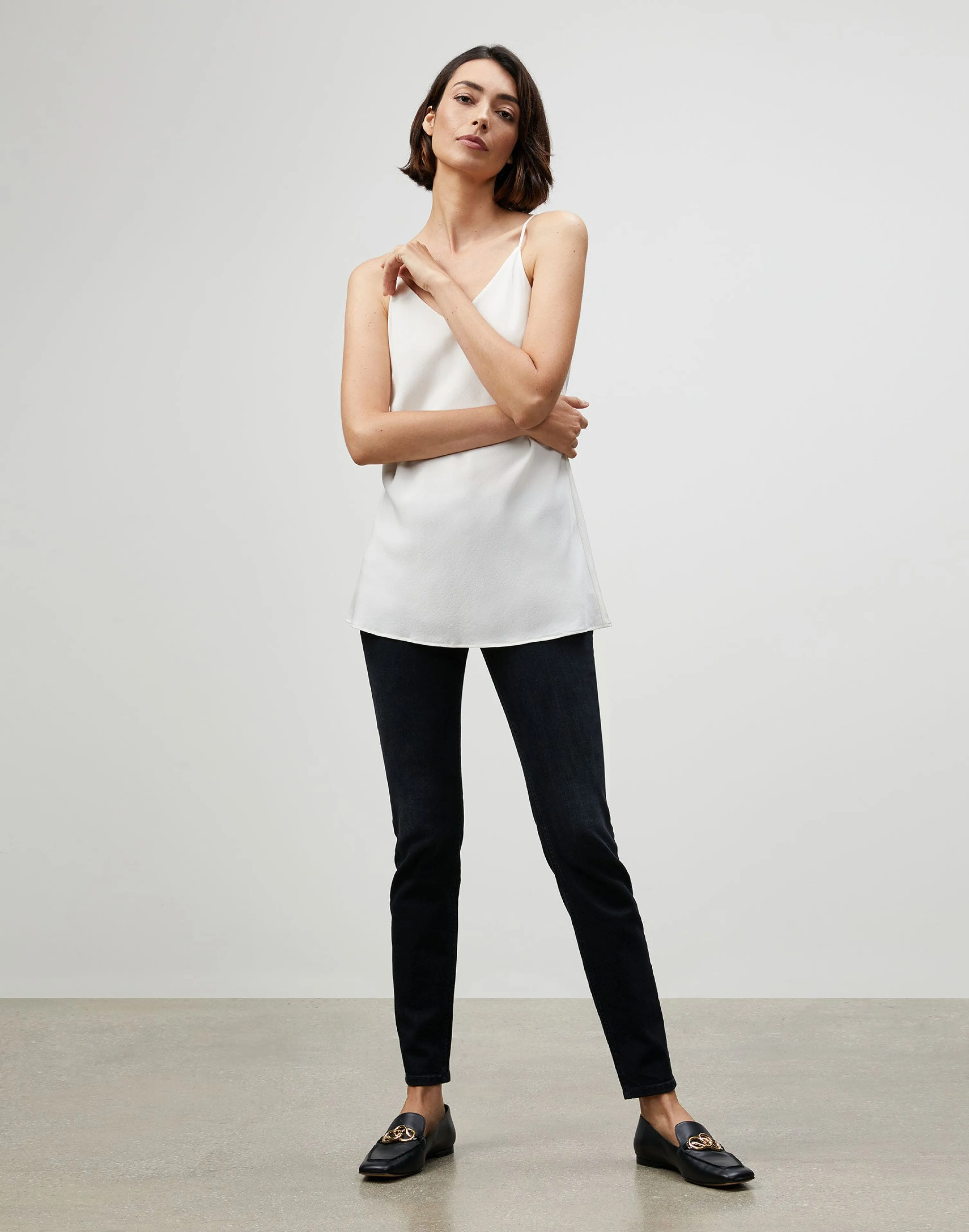 Lightweight Sandwashed Silk Bias Tank