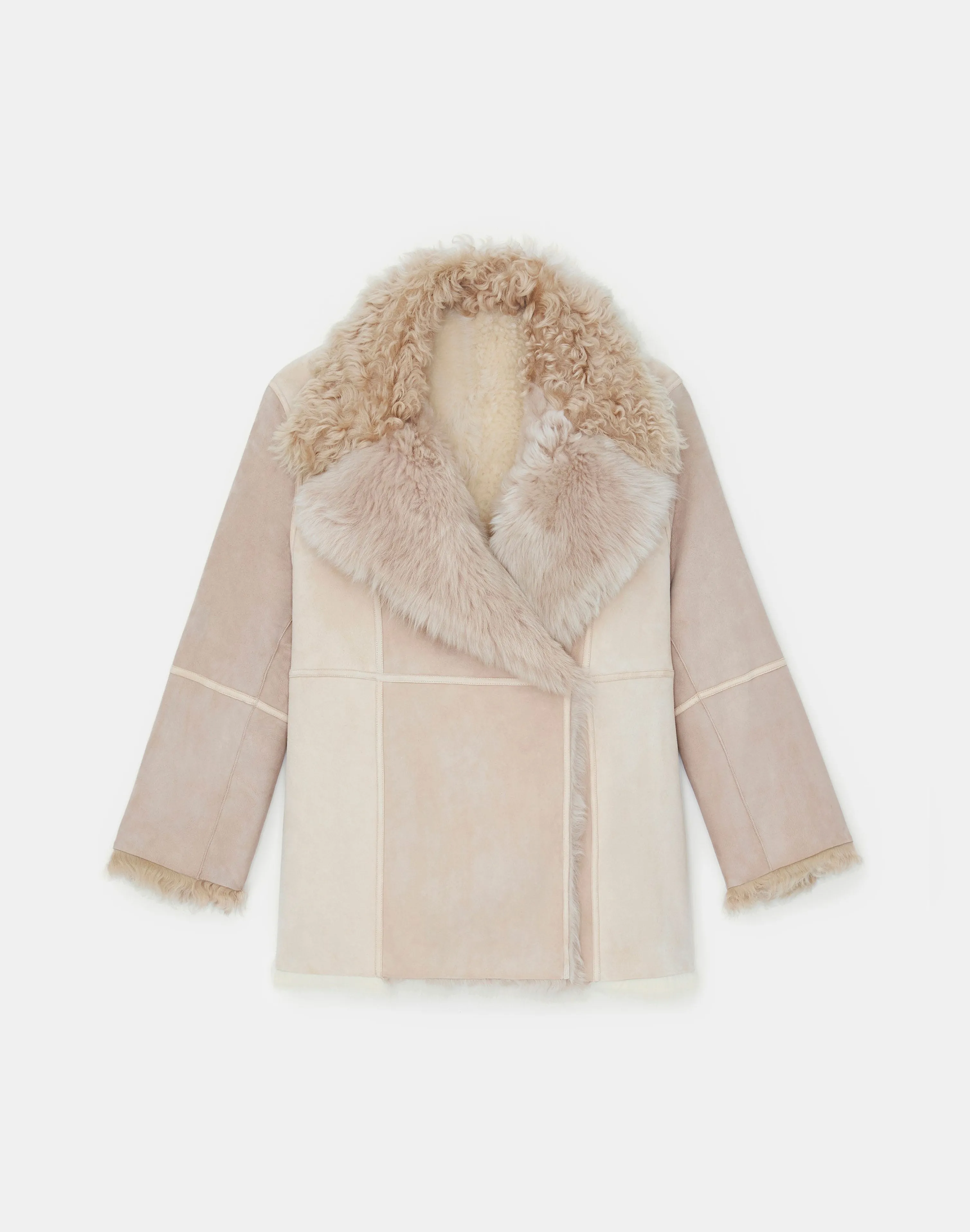 Shearling Reversible Double-Breasted Oversized Peacoat
