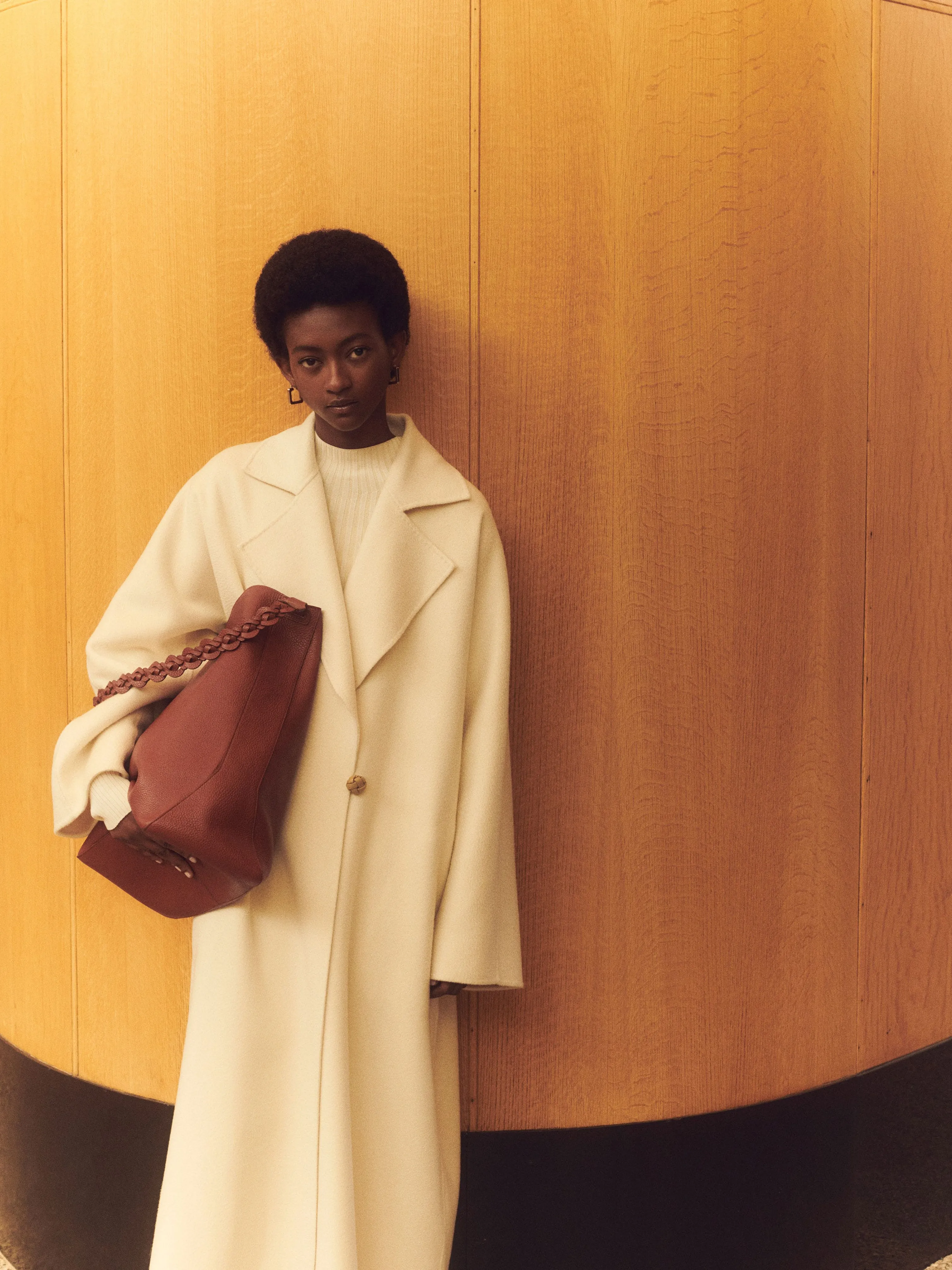 Brushed Cashmere Double Face Oversized Coat