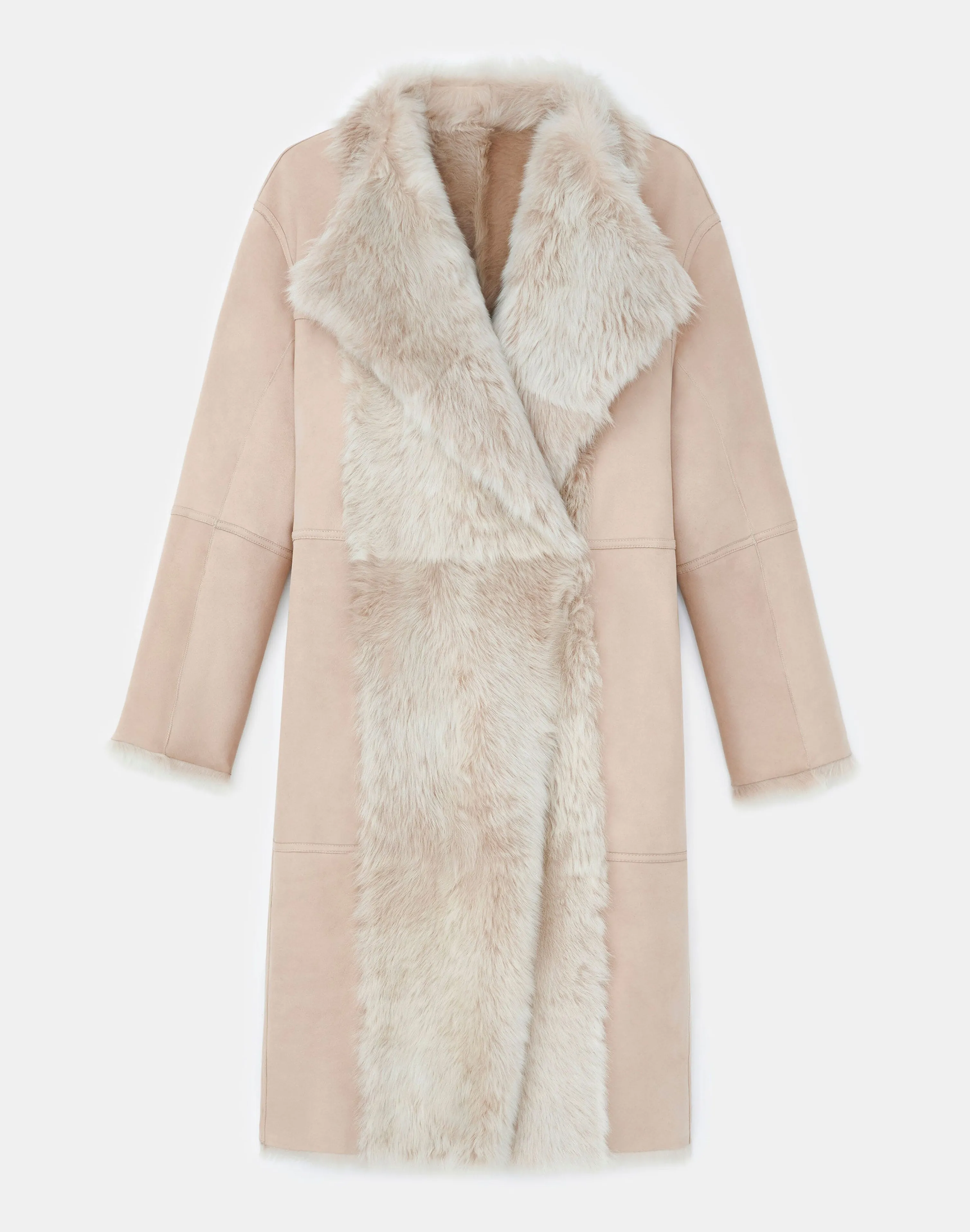 Long Hair Shearling Reversible Oversized Coat
