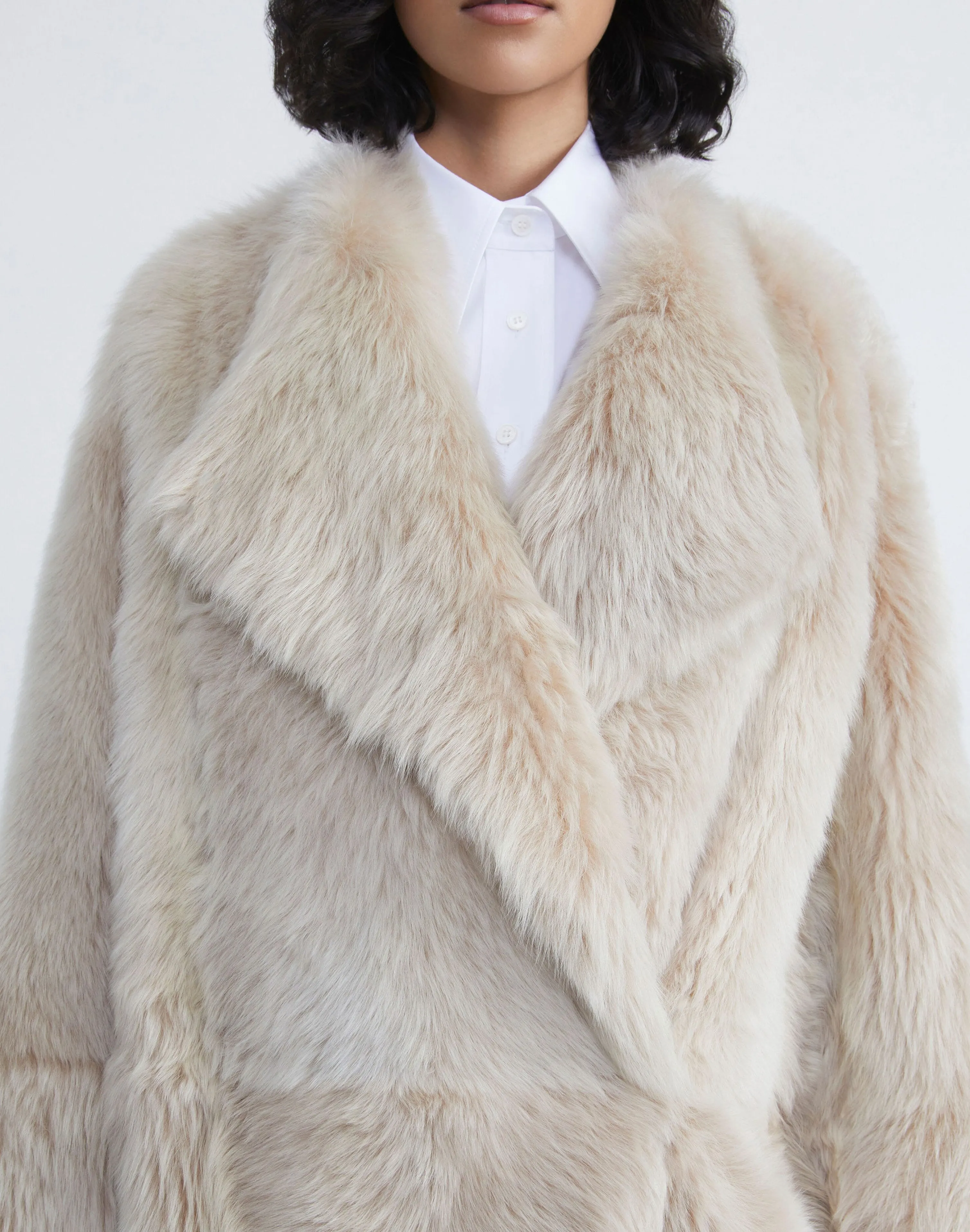 Long Hair Shearling Reversible Oversized Coat