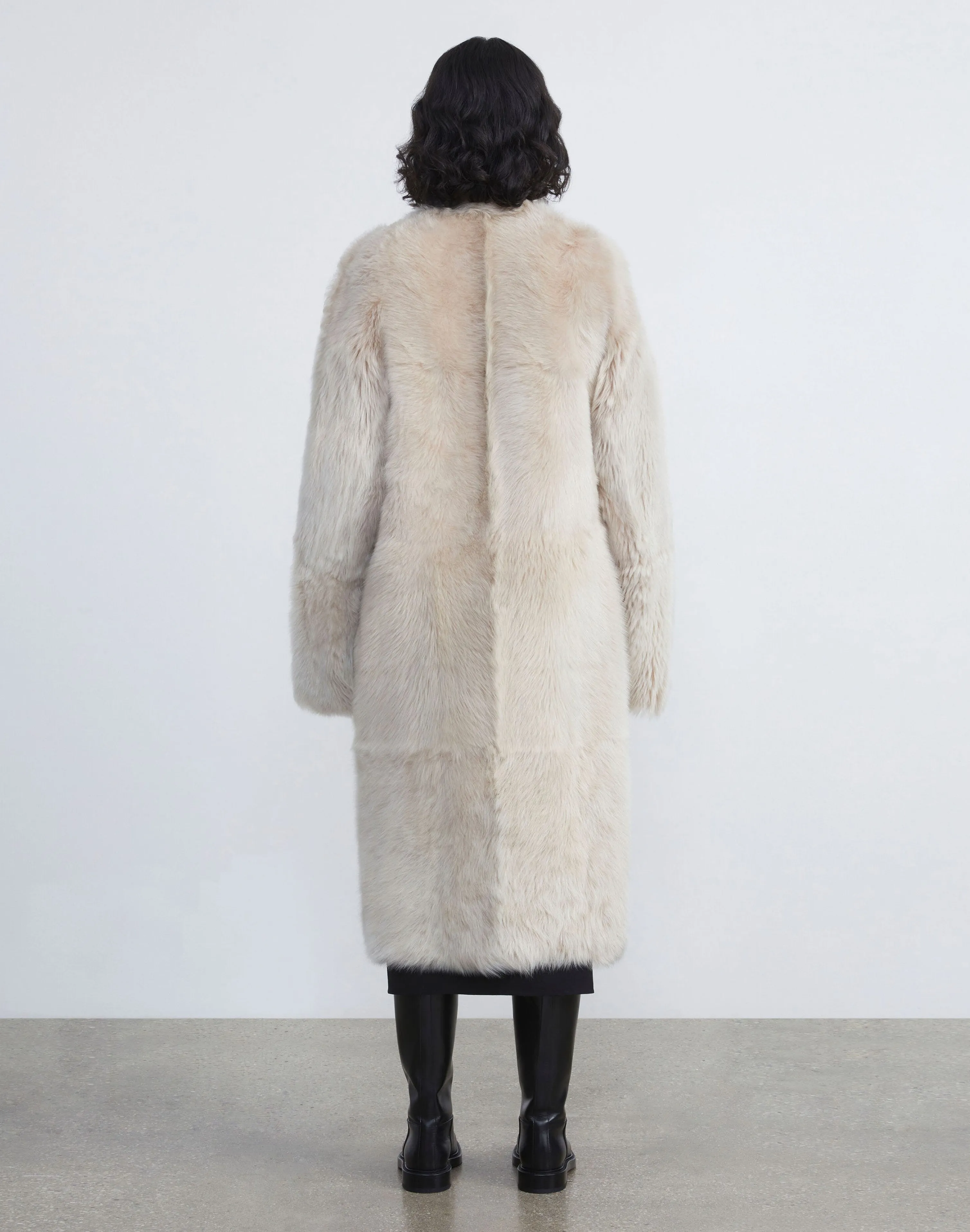 Long Hair Shearling Reversible Oversized Coat