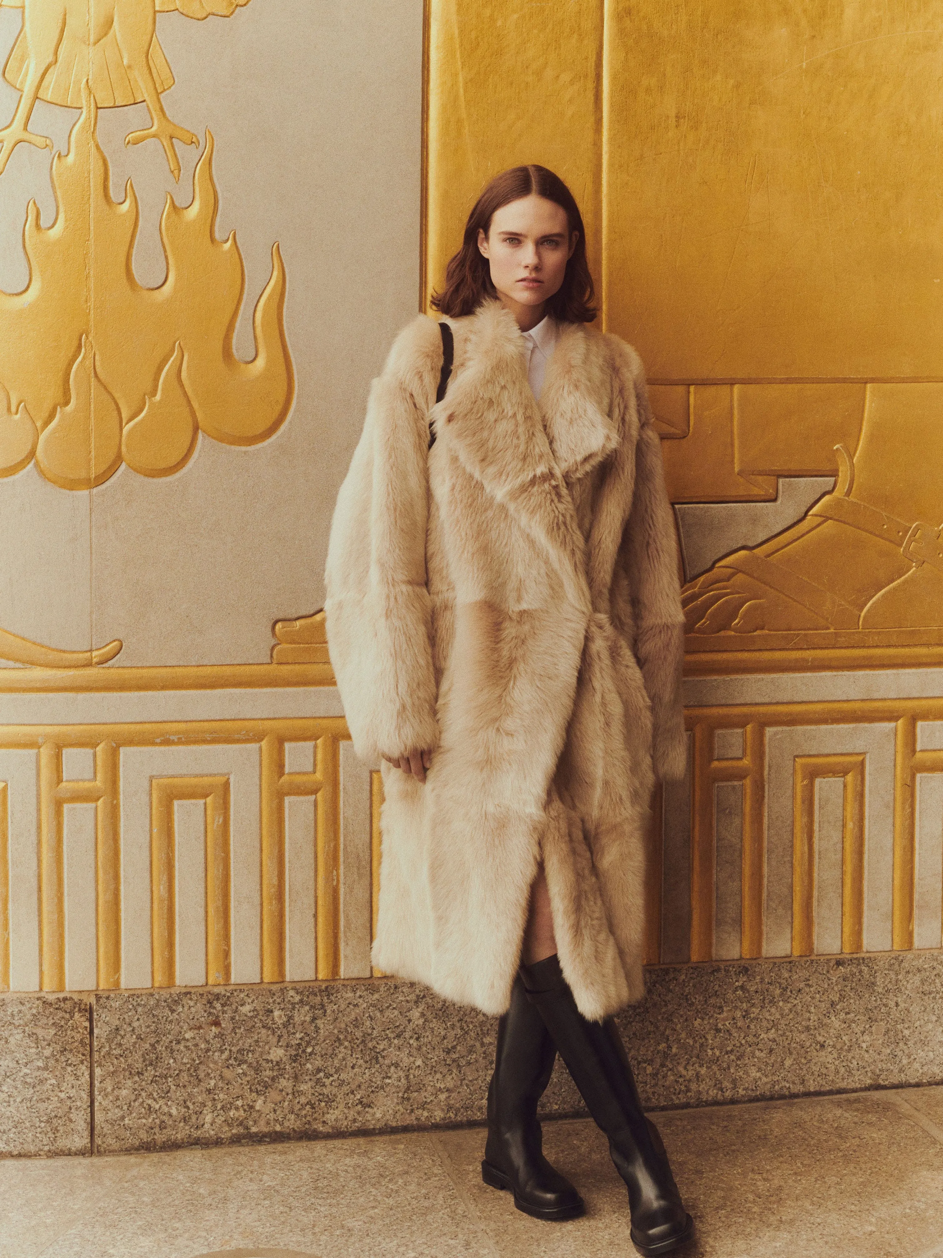 Long Hair Shearling Reversible Oversized Coat