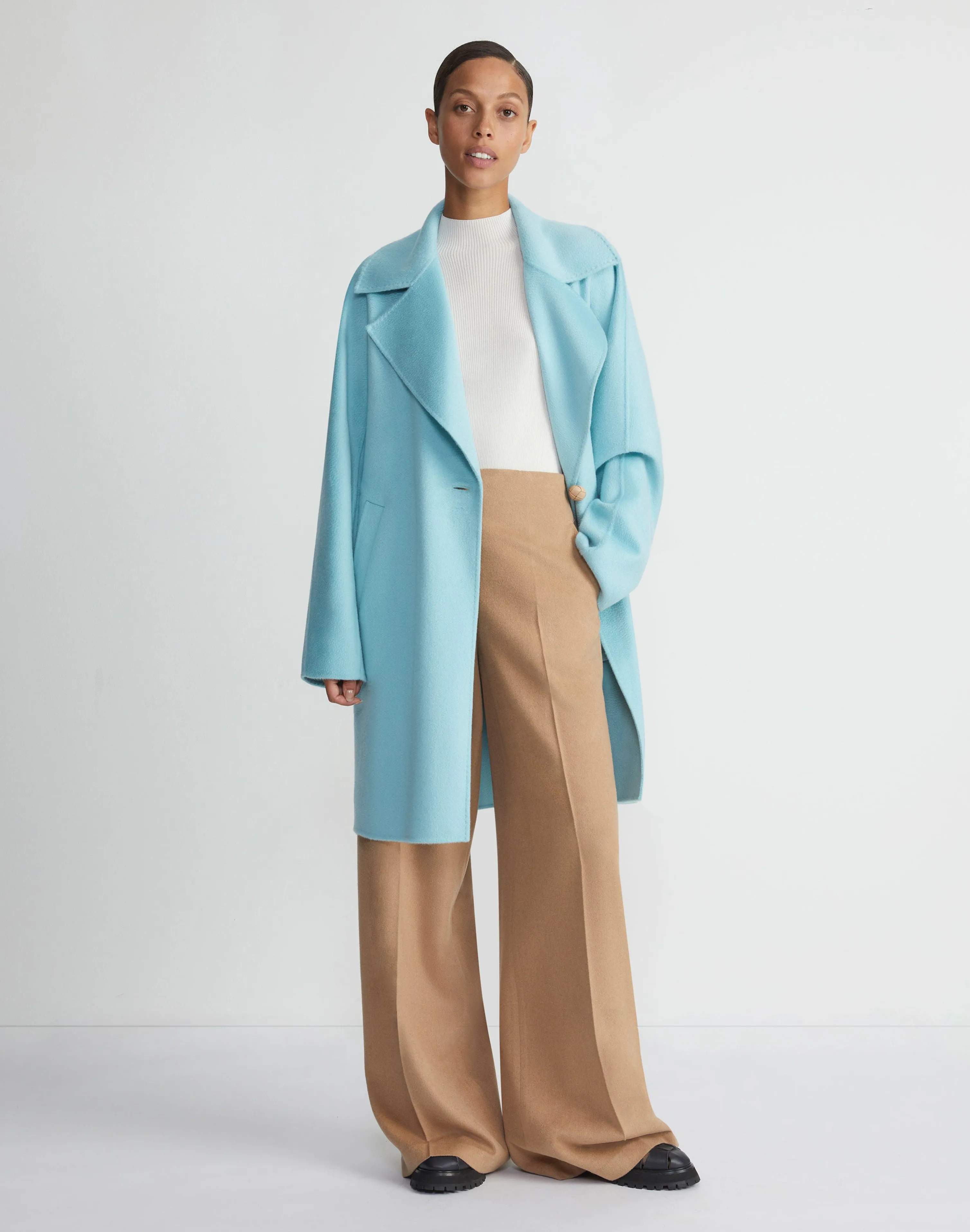 Brushed Cashmere Double Face Oversized Coat