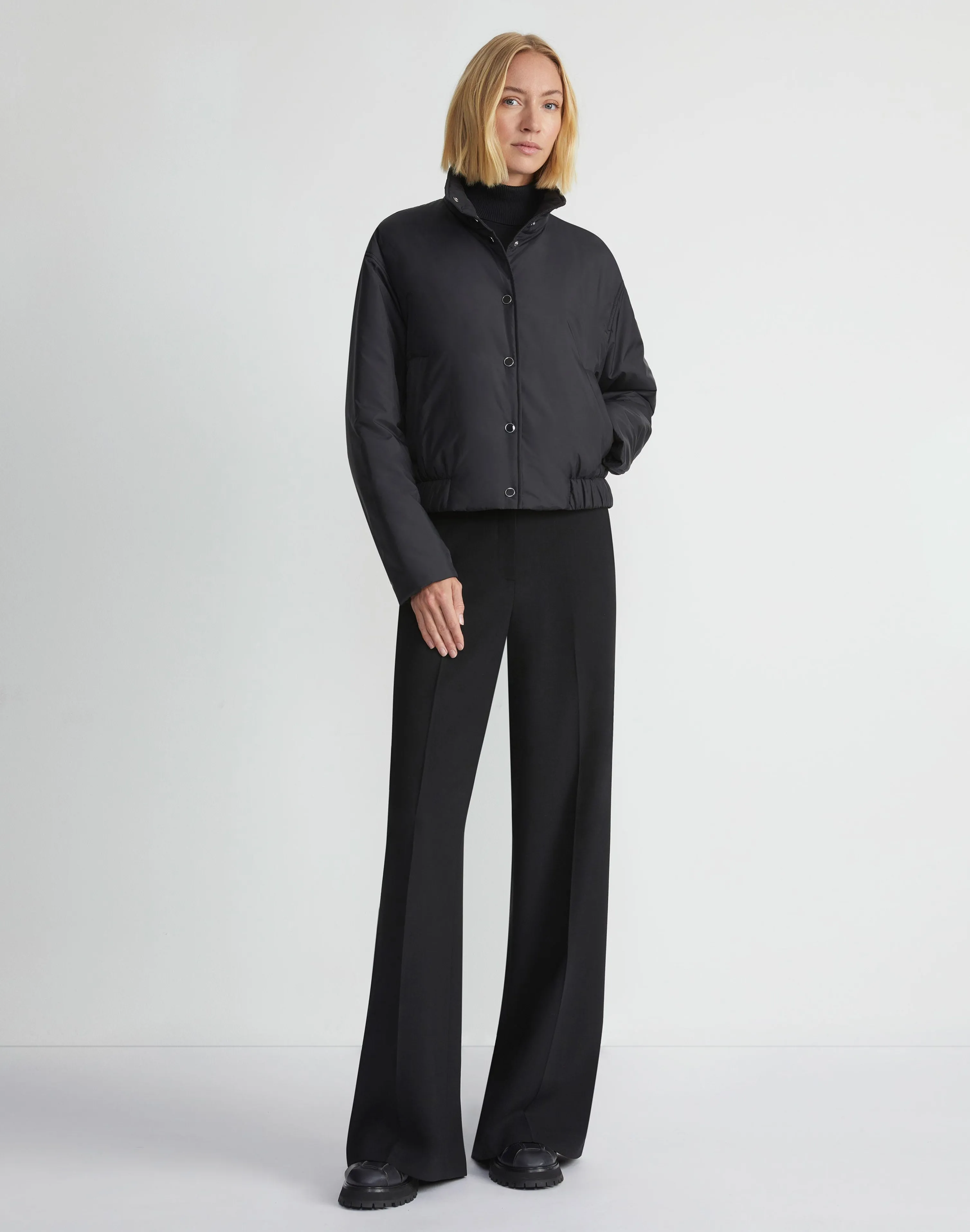 Recycled Poly Stand Collar Puffer Jacket