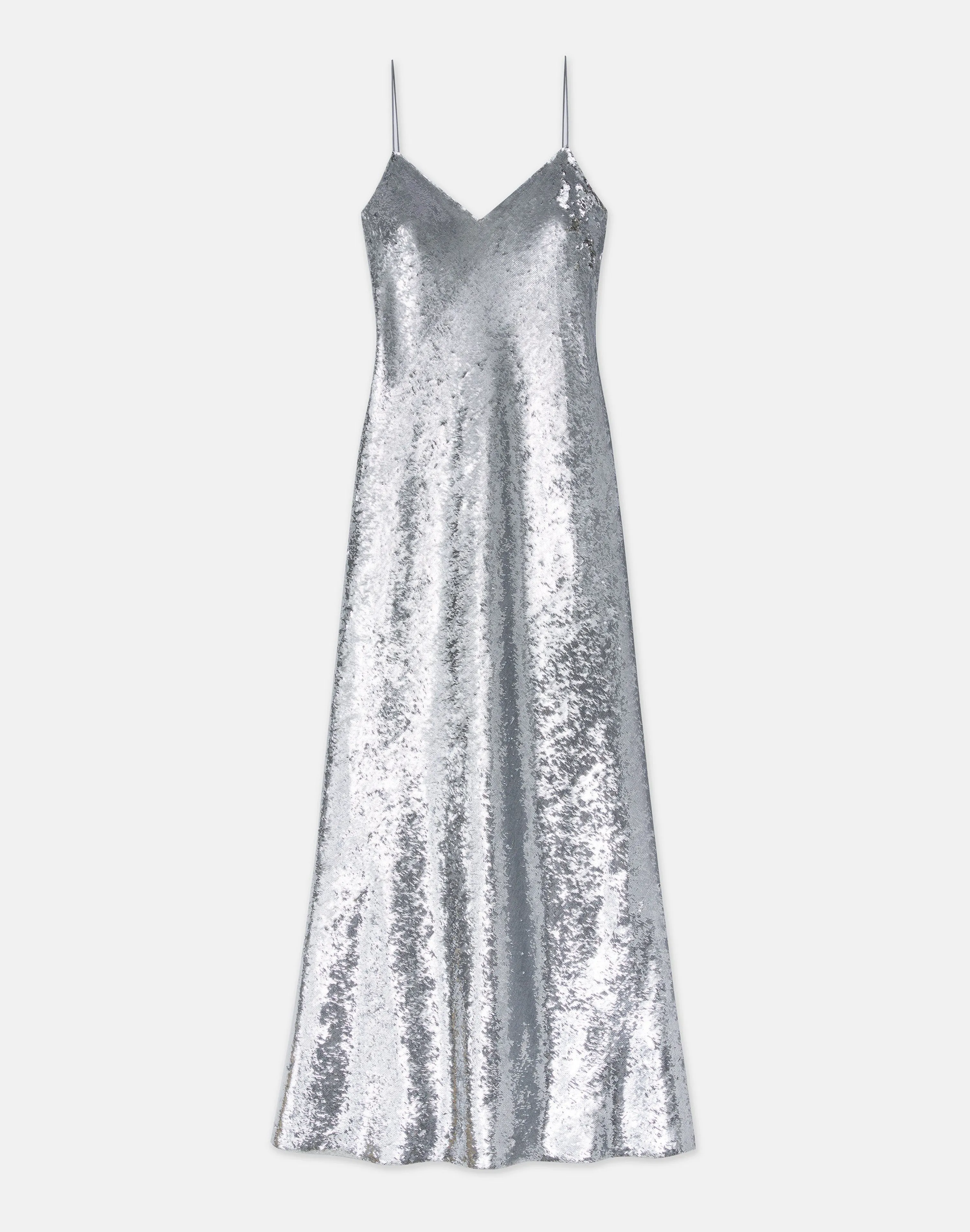 Sequin Chiffon Bias Gown