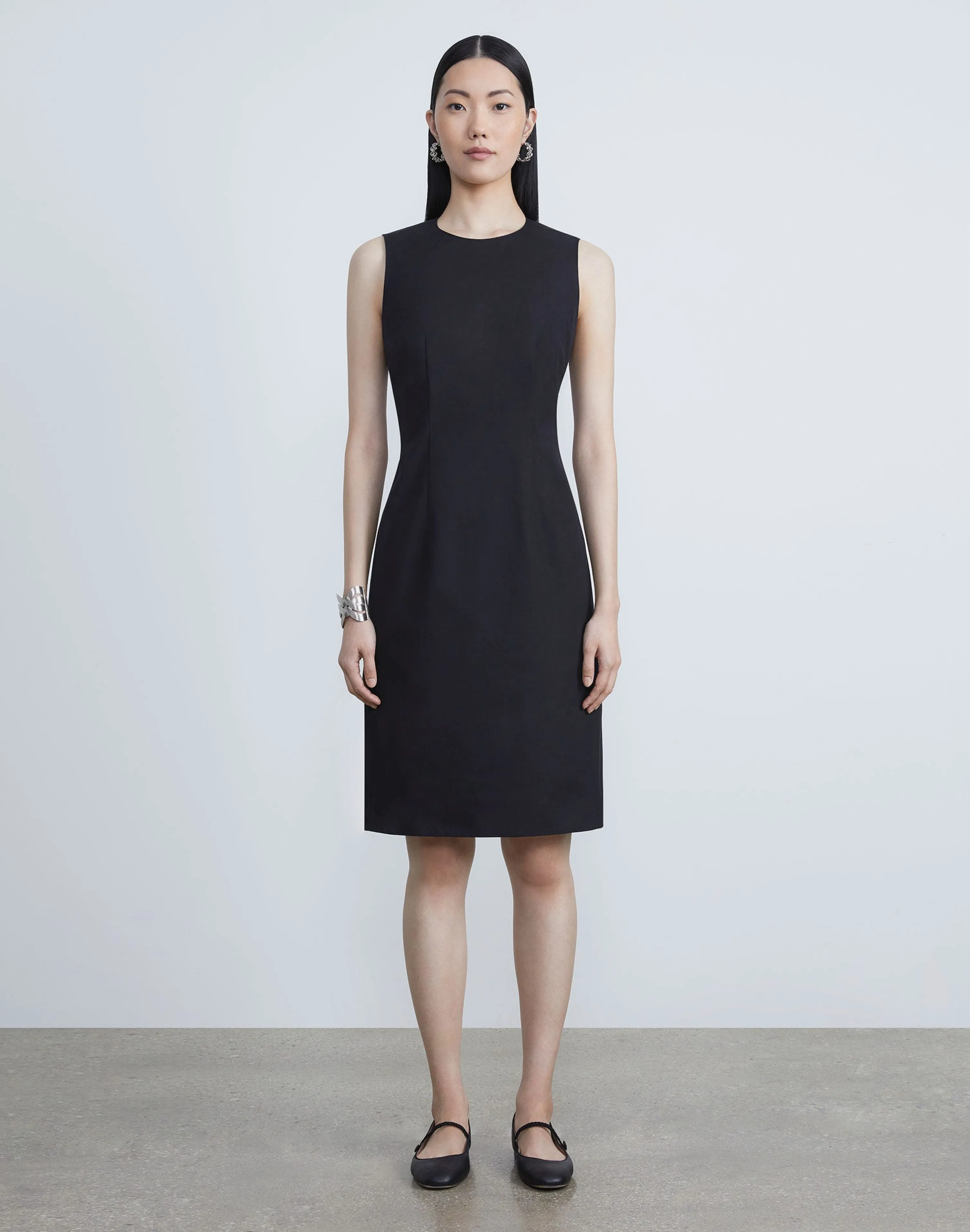 Stretch Wool Sheath Dress