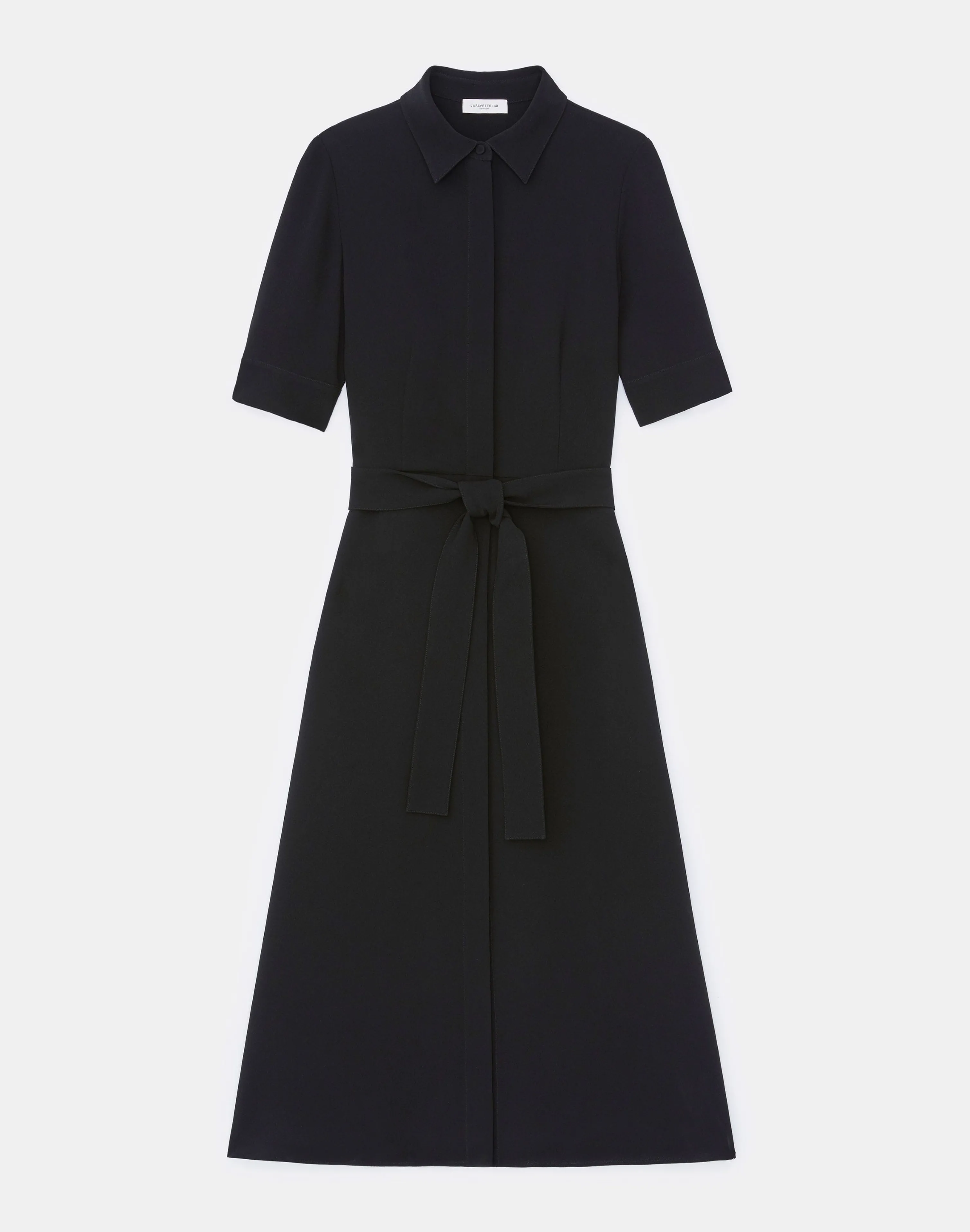 Finesse Crepe Belted Shirtdress