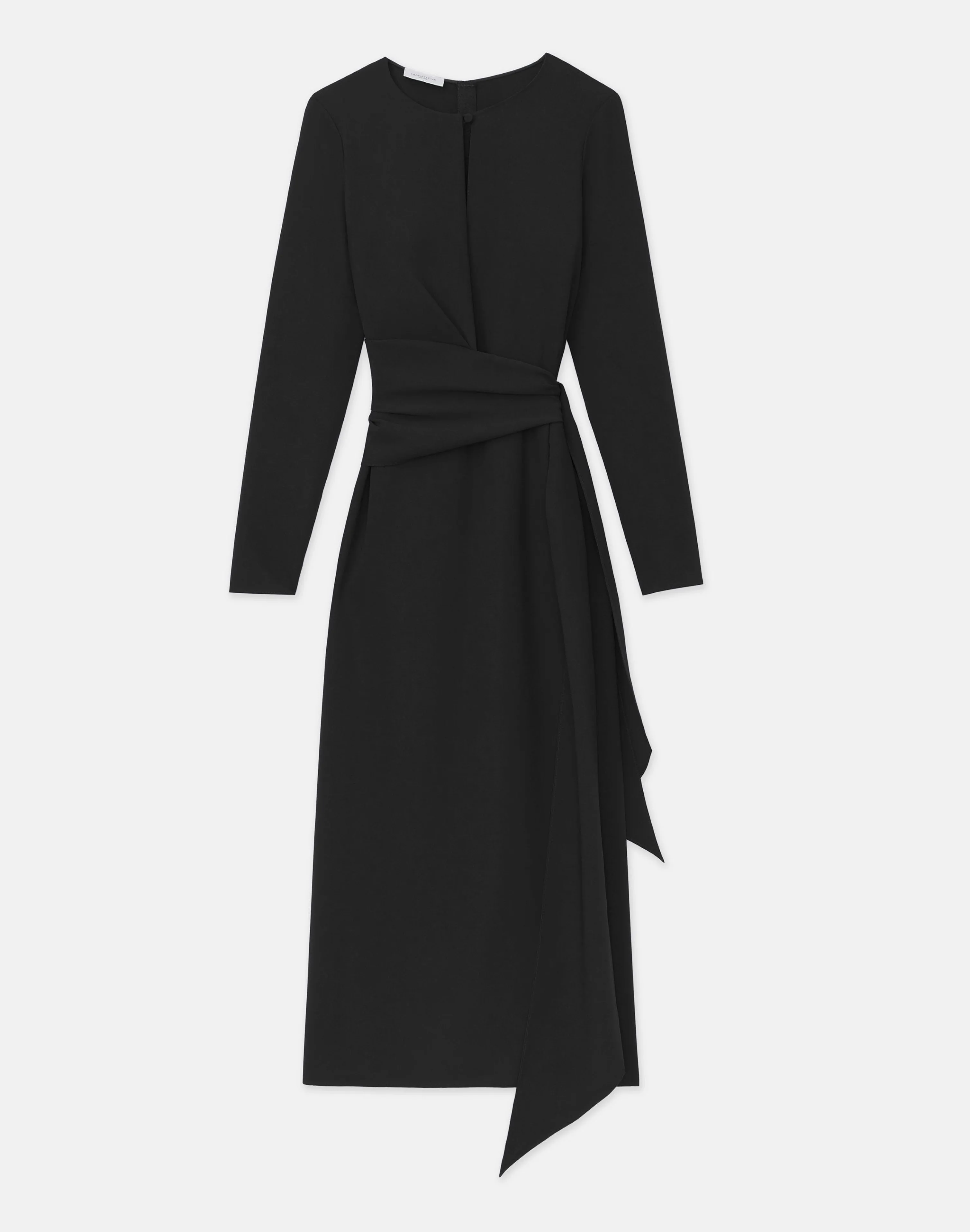 Responsible Finesse Crepe Keyhole Wrap Sash Dress