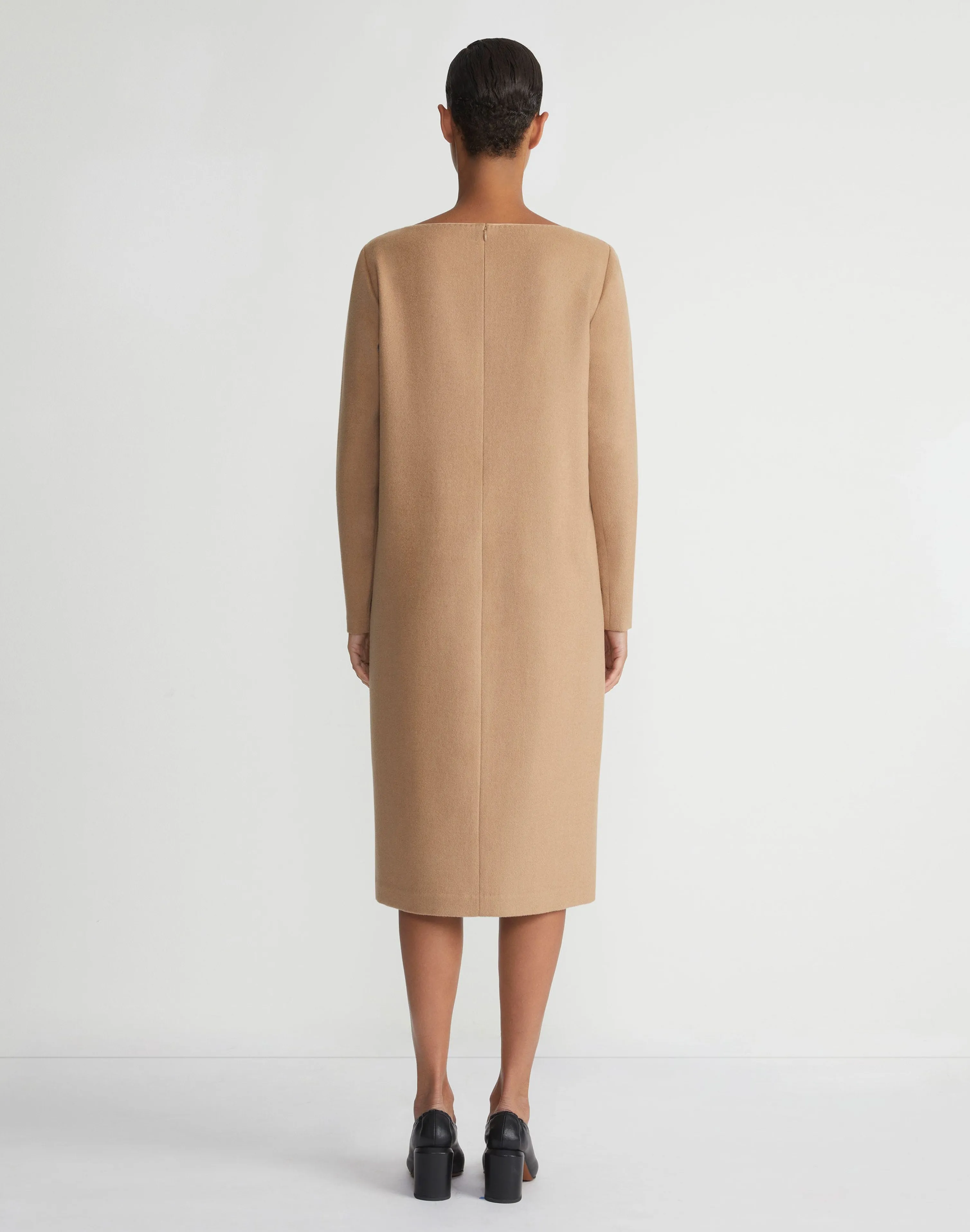 Camel Hair Bateau Neck Dress
