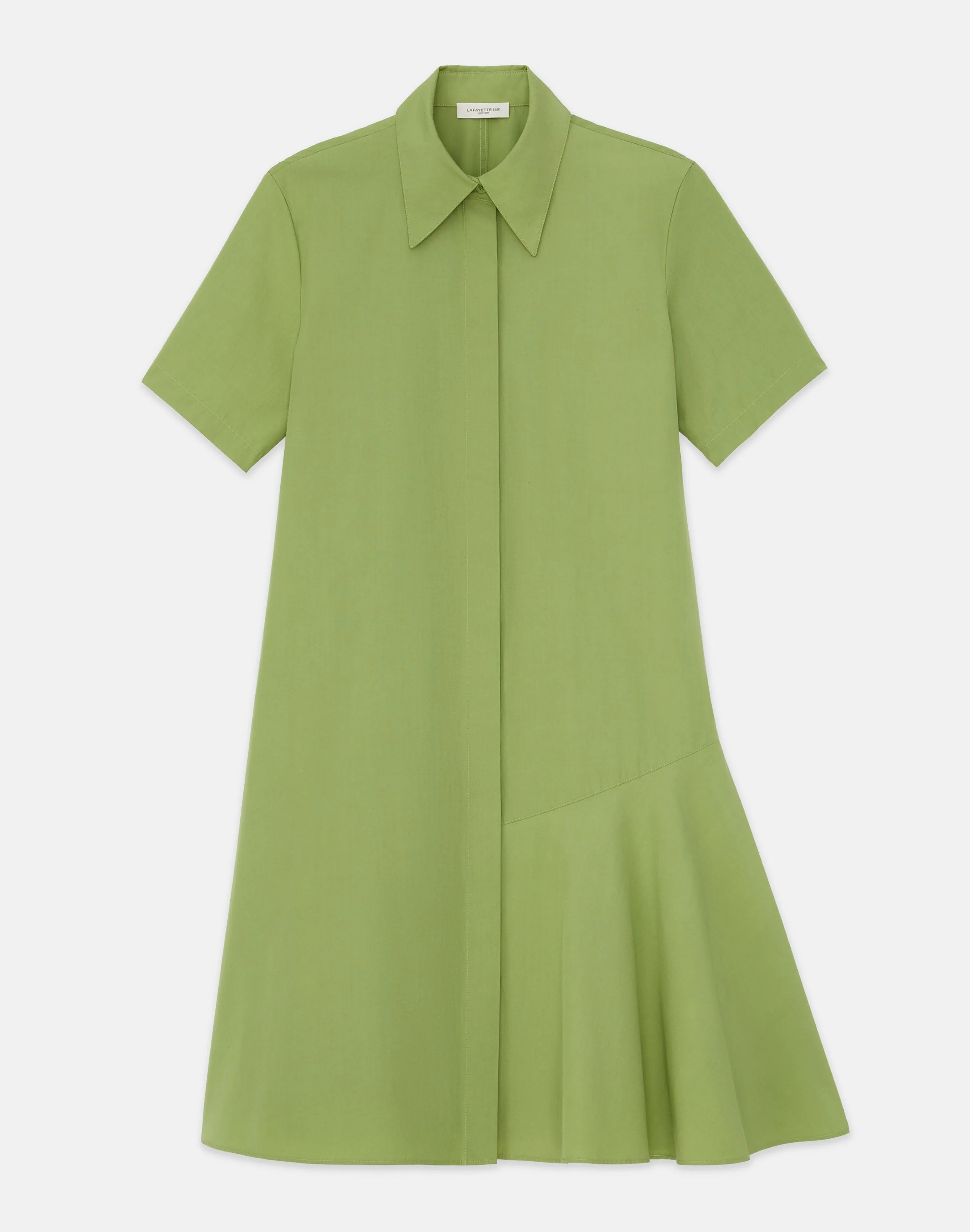 Organic Cotton Poplin Flounced Shirtdress