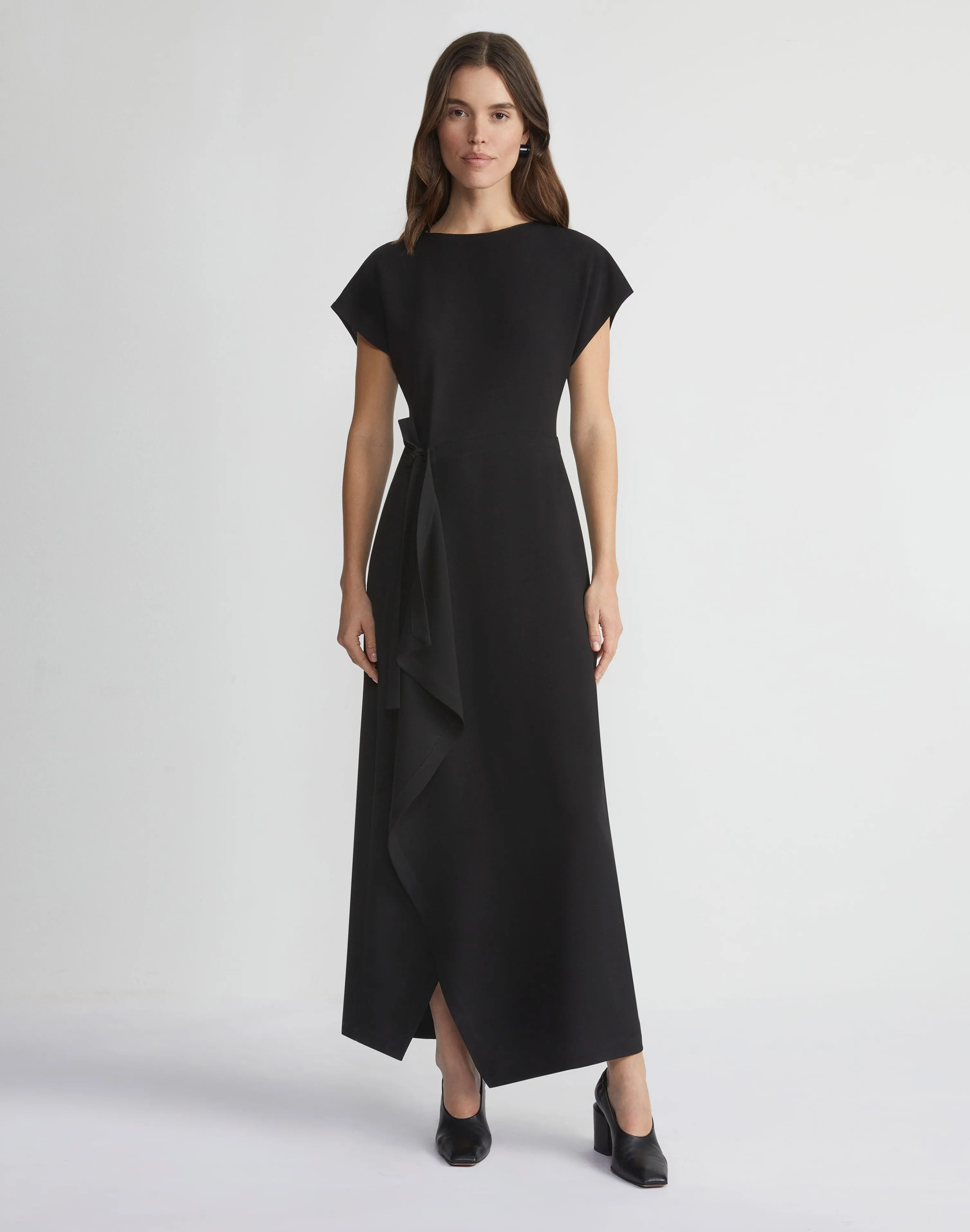 Finesse Crepe Tie Front Dress