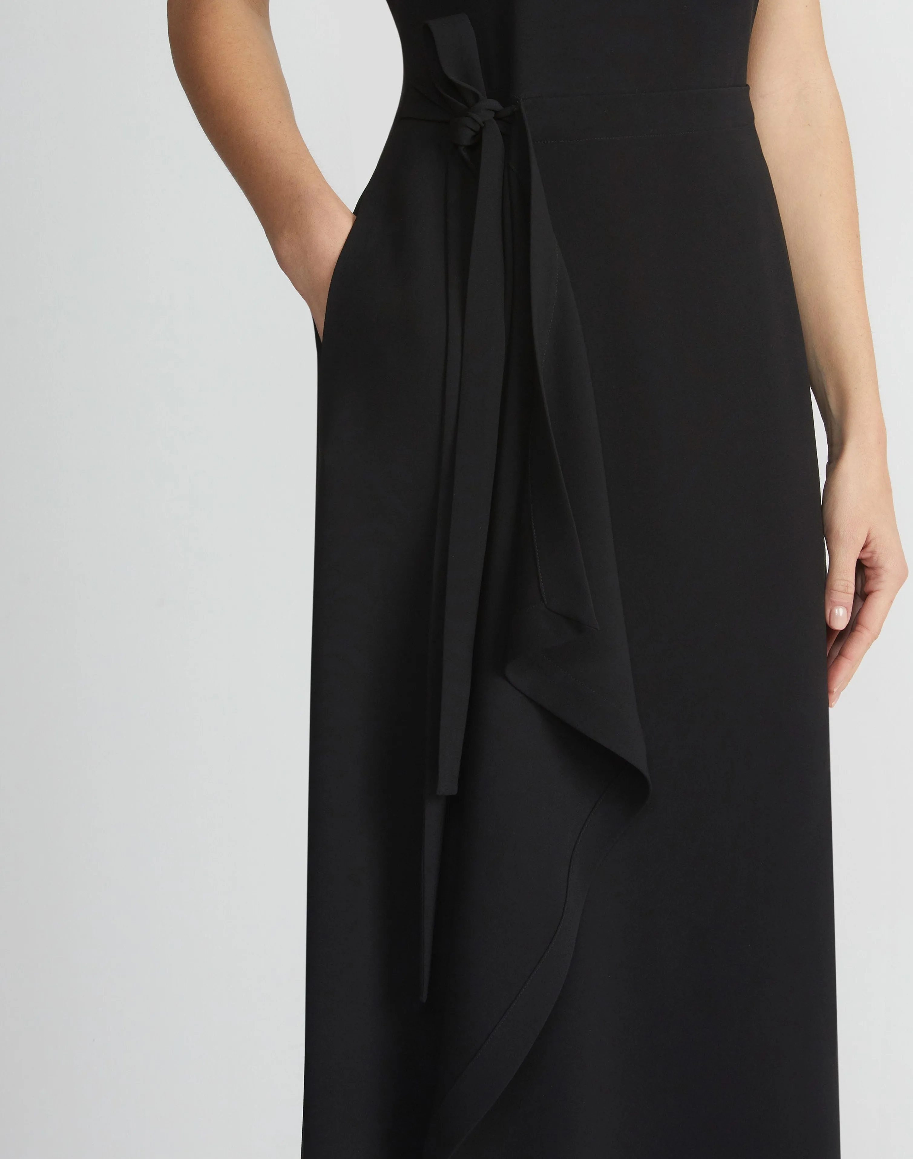 Finesse Crepe Tie Front Dress