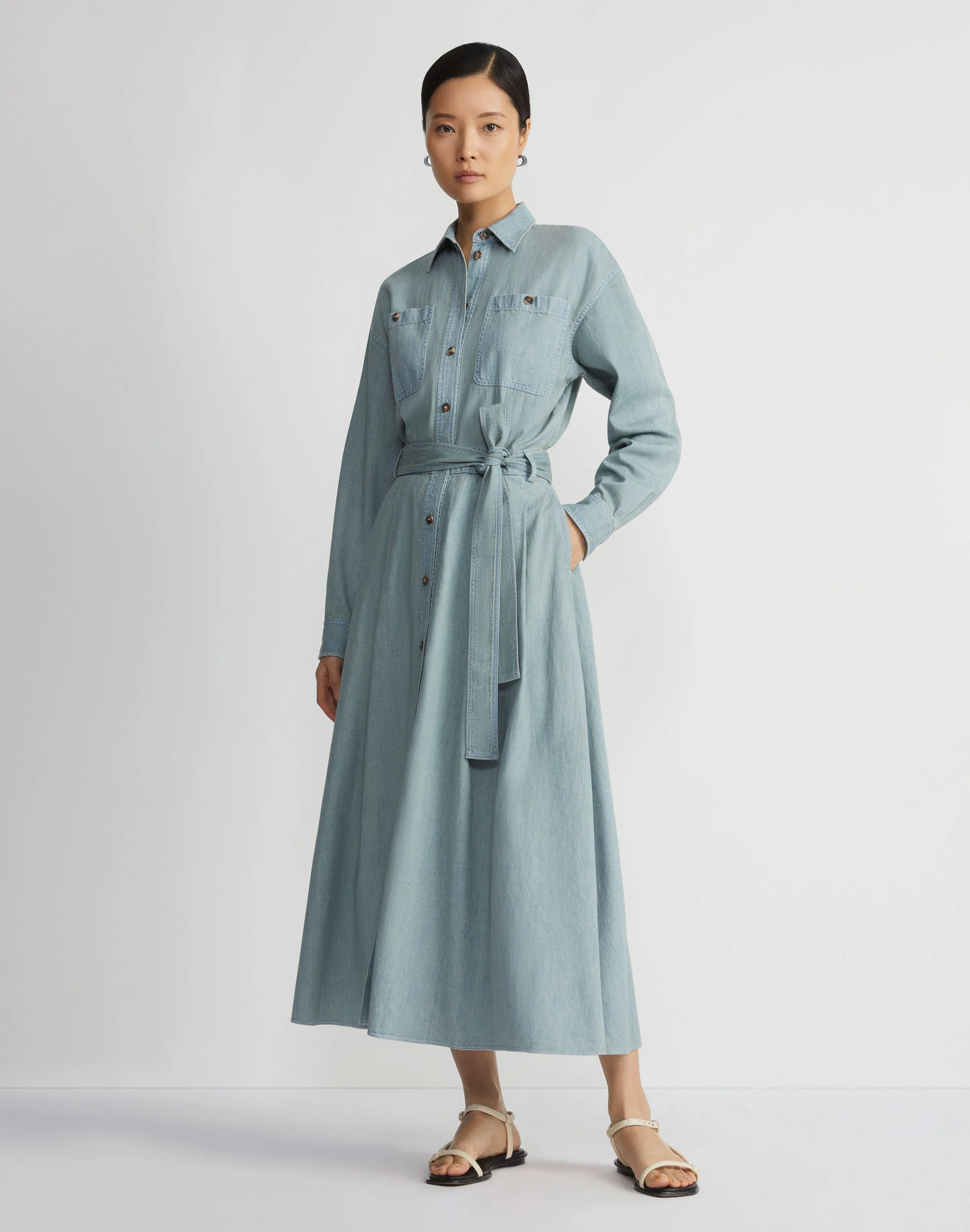 Organic Cotton Chambray Shirtdress