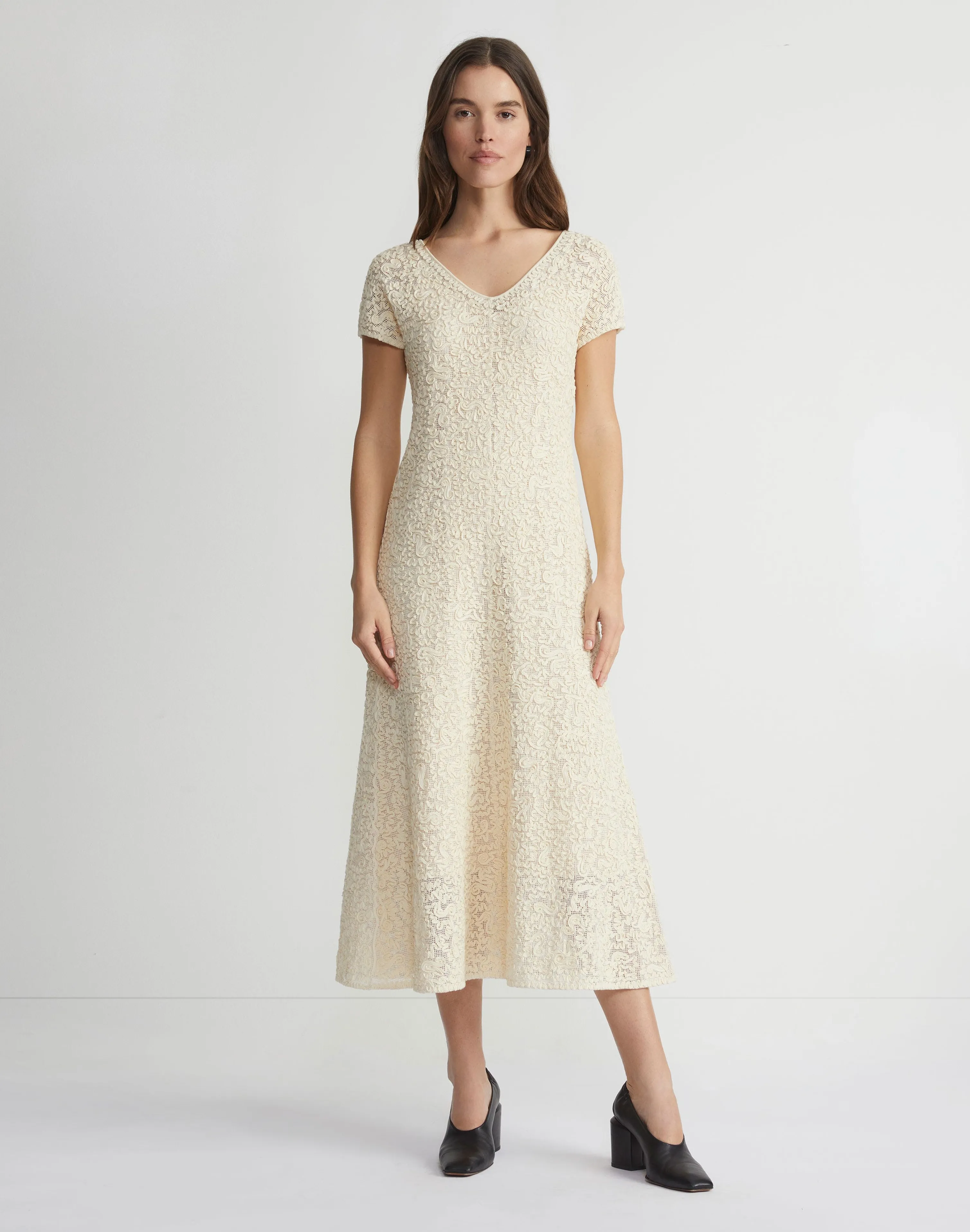 Soutache Embroidered Cotton Dress