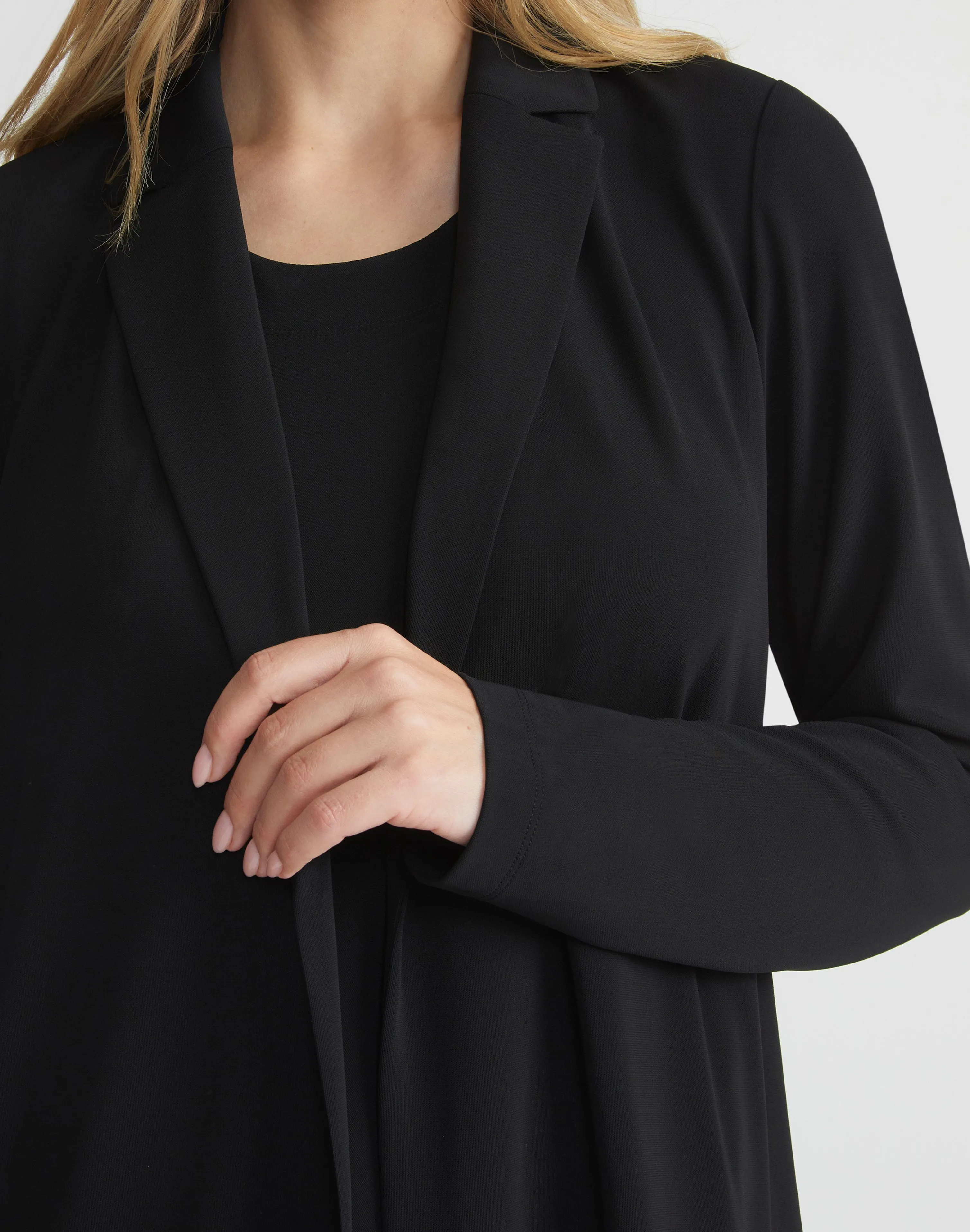 Matte Jersey Open Front Jacket