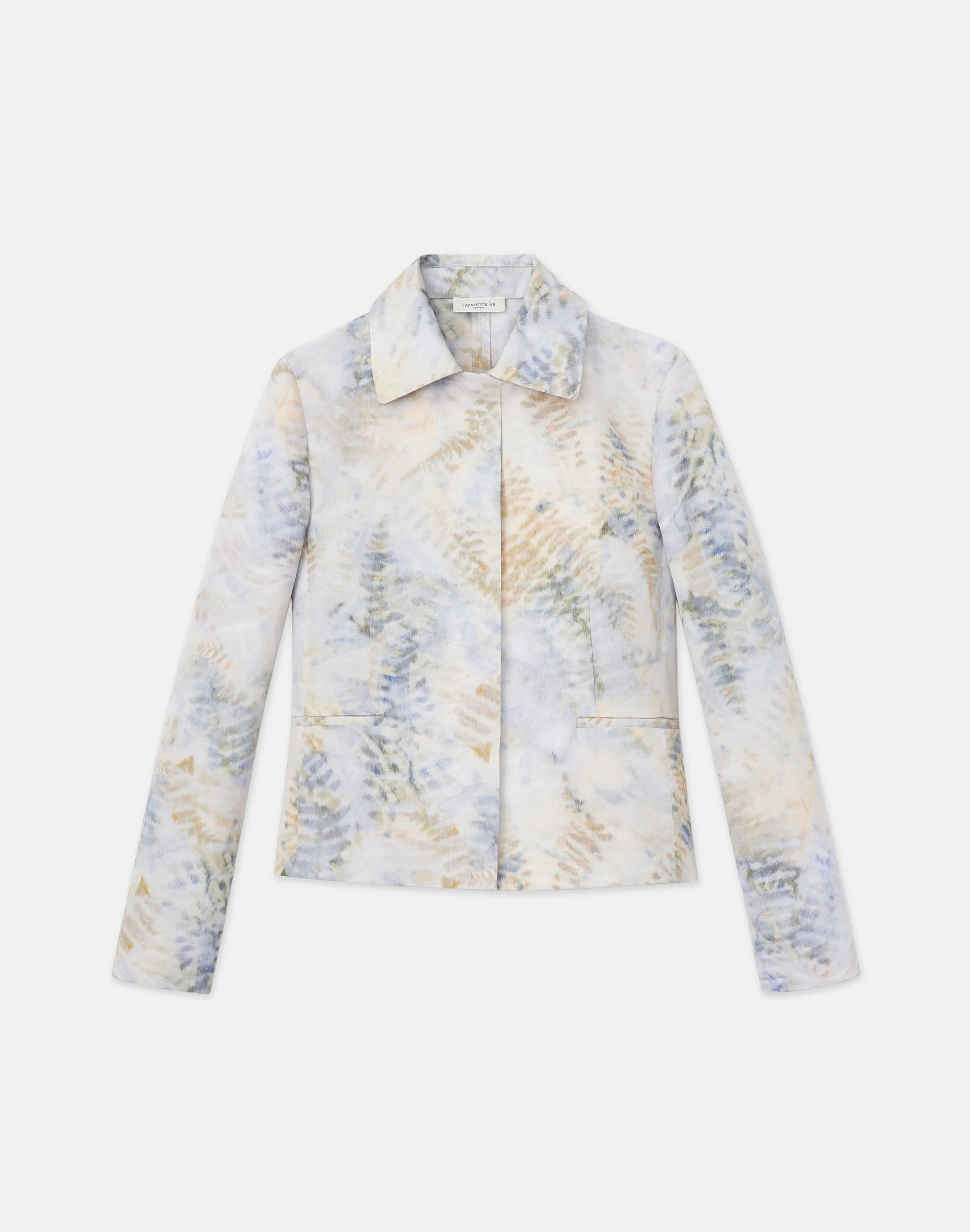 Eco Fern Warp Print Linen Jacket