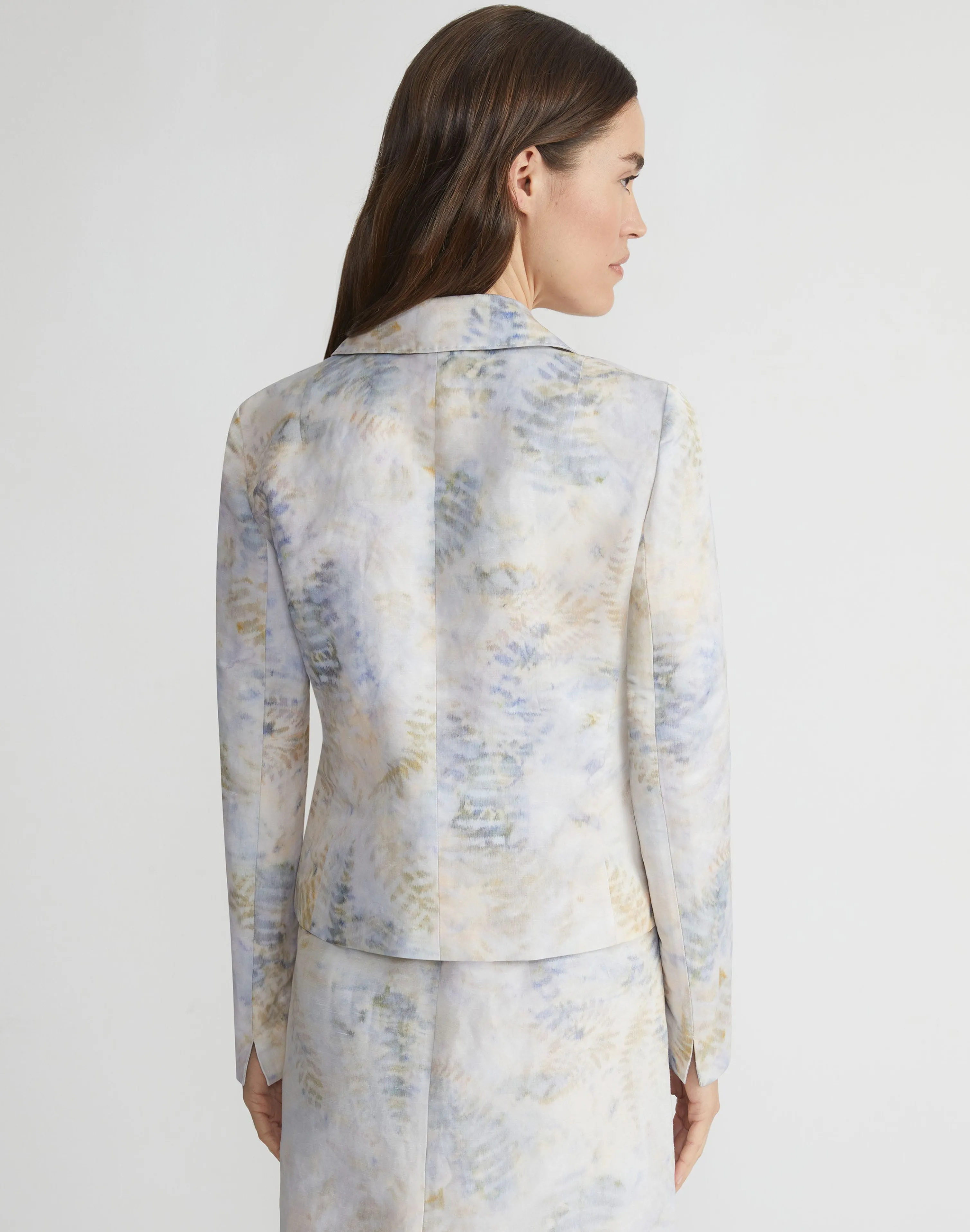 Eco Fern Warp Print Linen Jacket