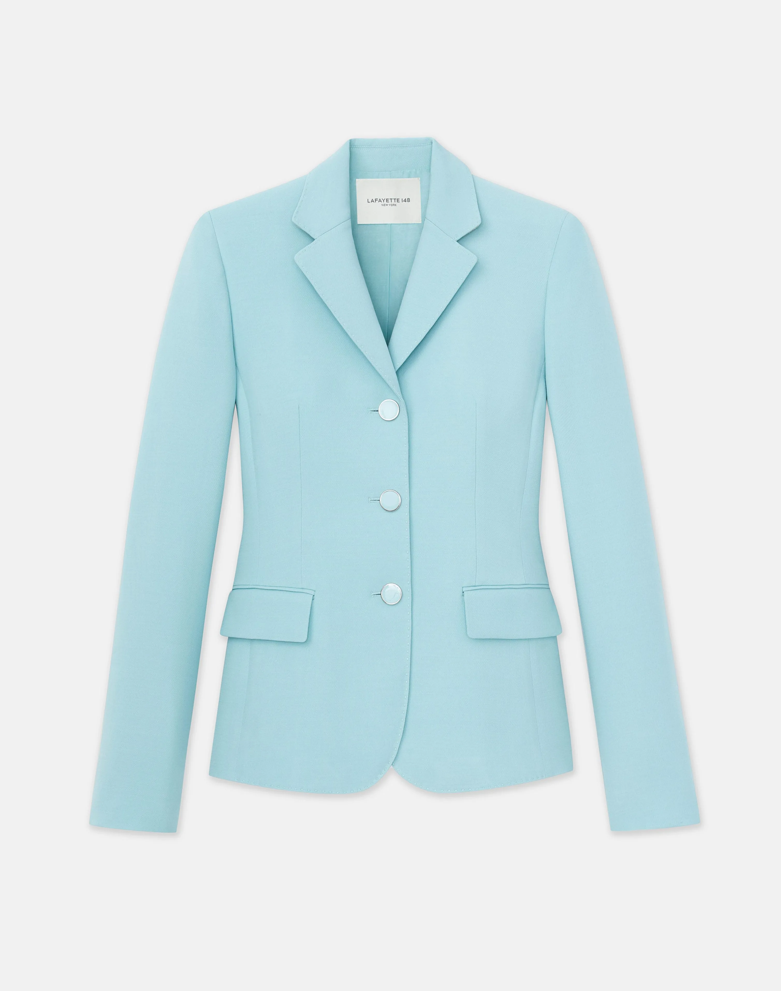 Wool-Silk Crepe Academy Blazer