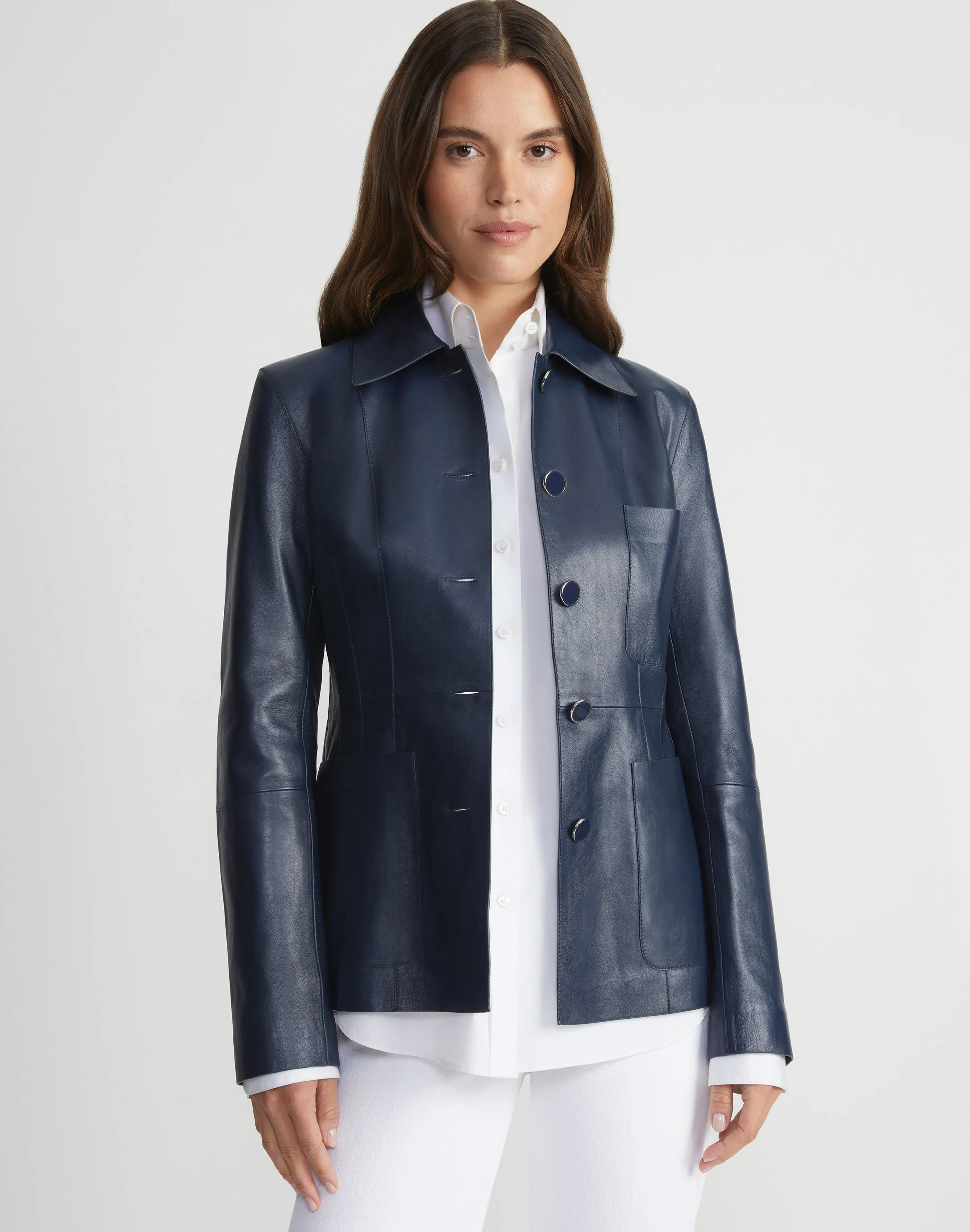 Nappa Leather Tailored Chore Jacket