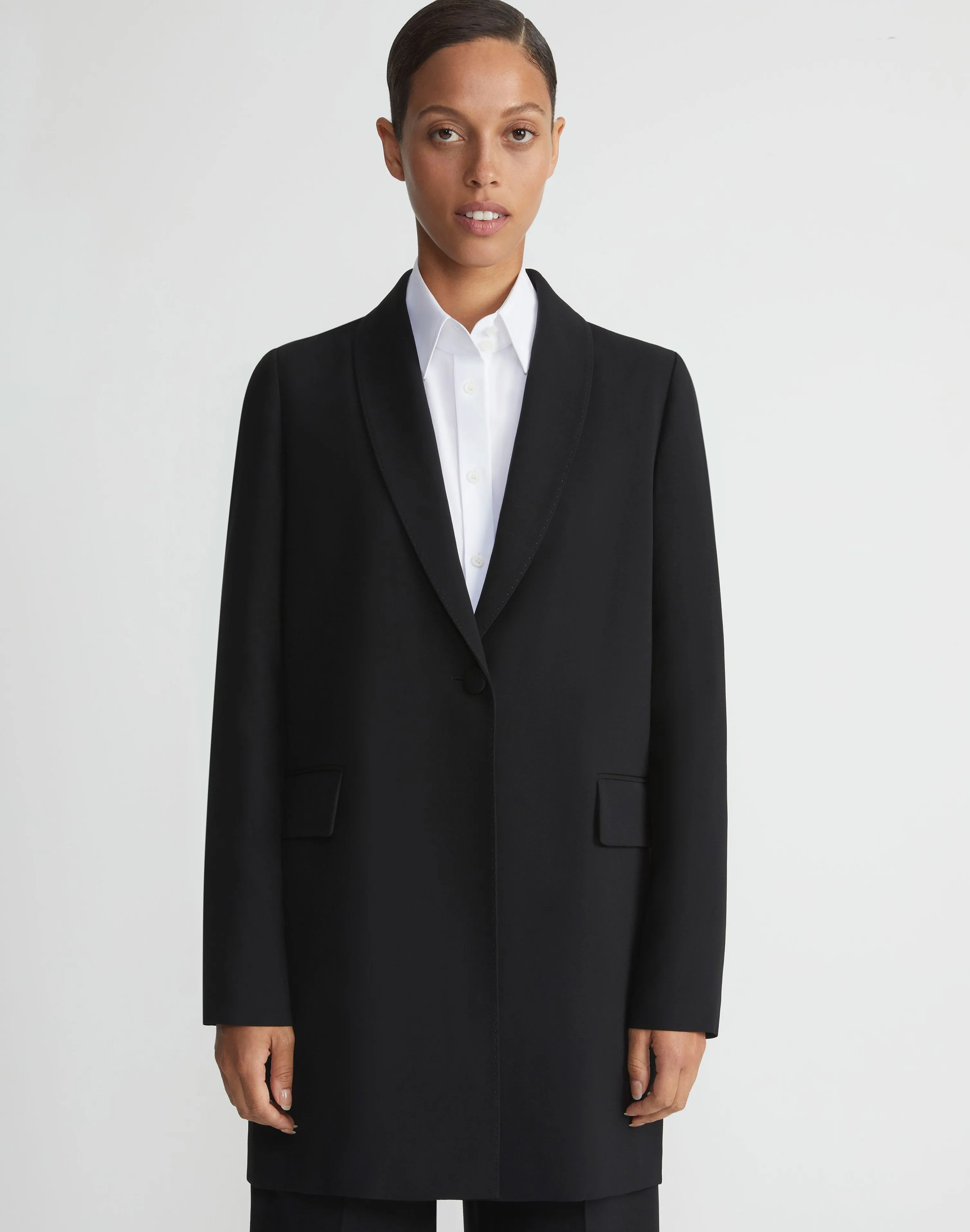 Responsible Finesse Crepe Shawl Collar Jacket