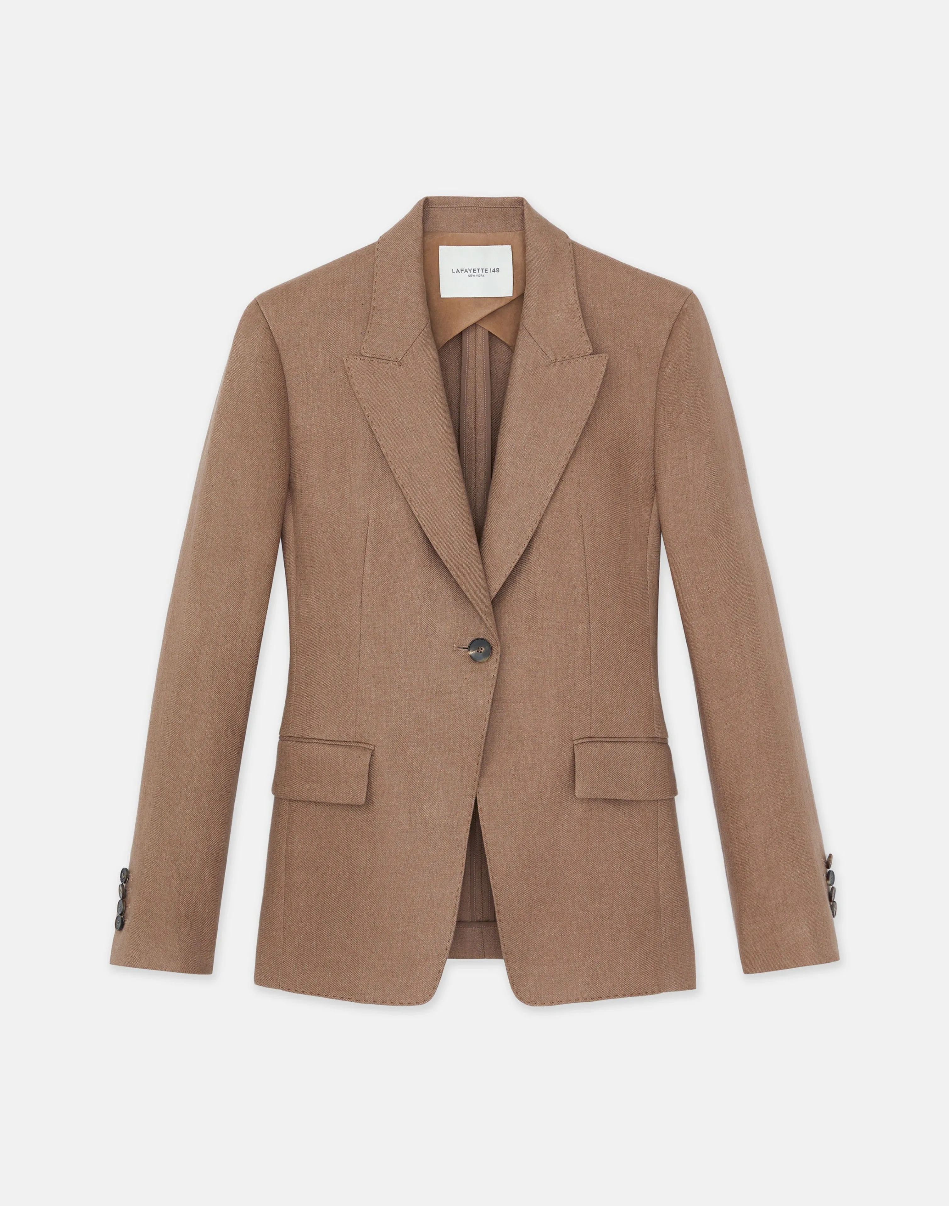 Linen Single Button Cutaway Blazer