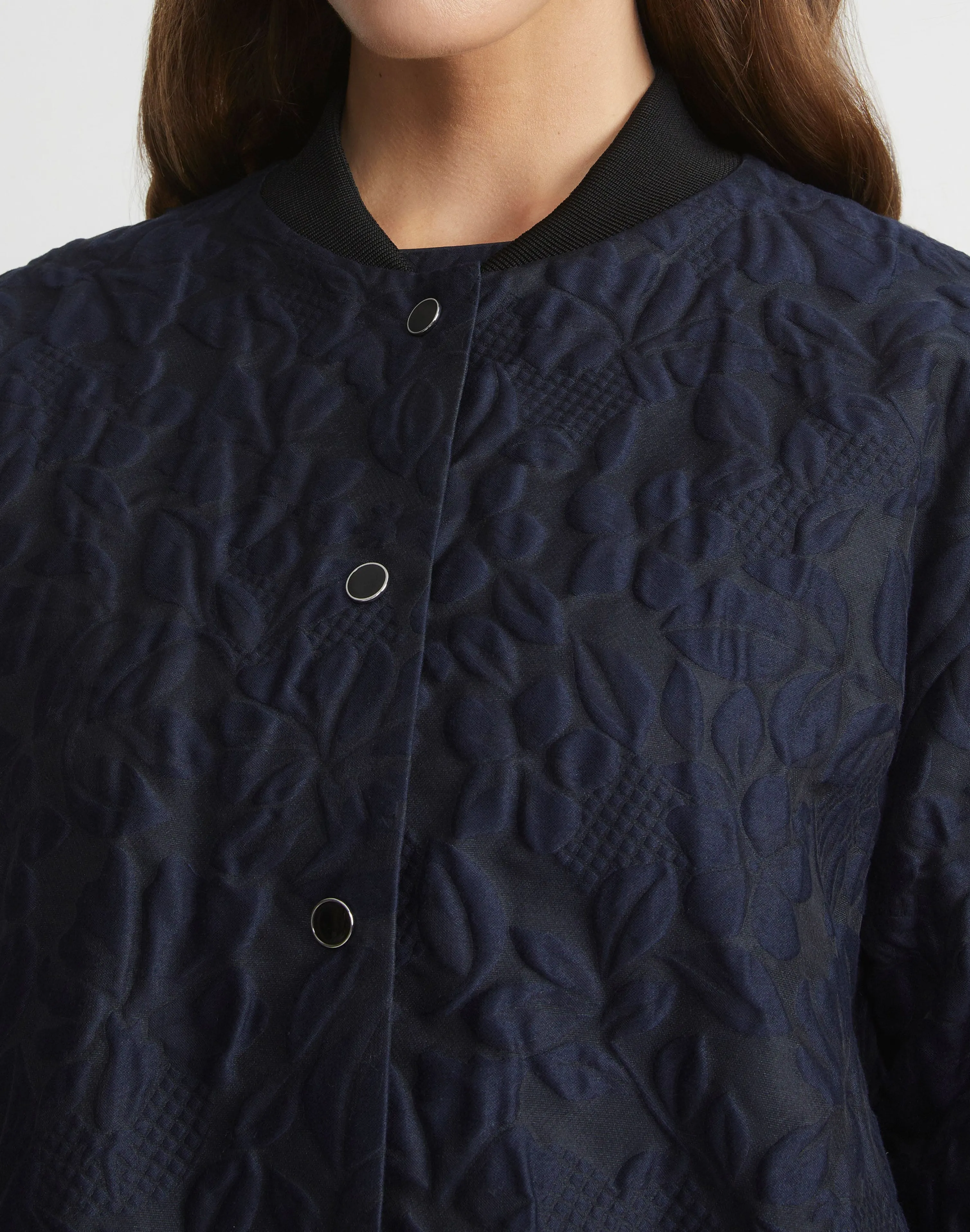 Flora Bloom Cloqué Jacquard Cotton-Silk Bomber Jacket