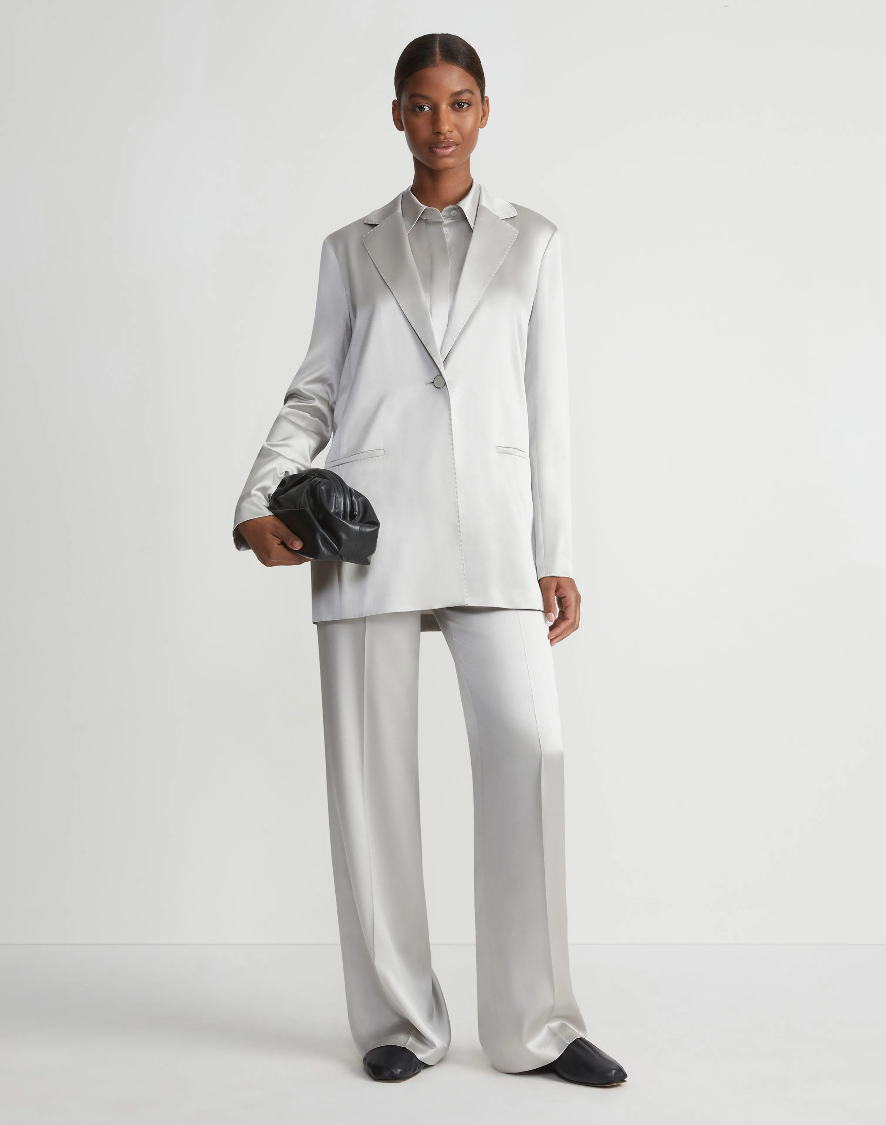 Satin Single Button Blazer