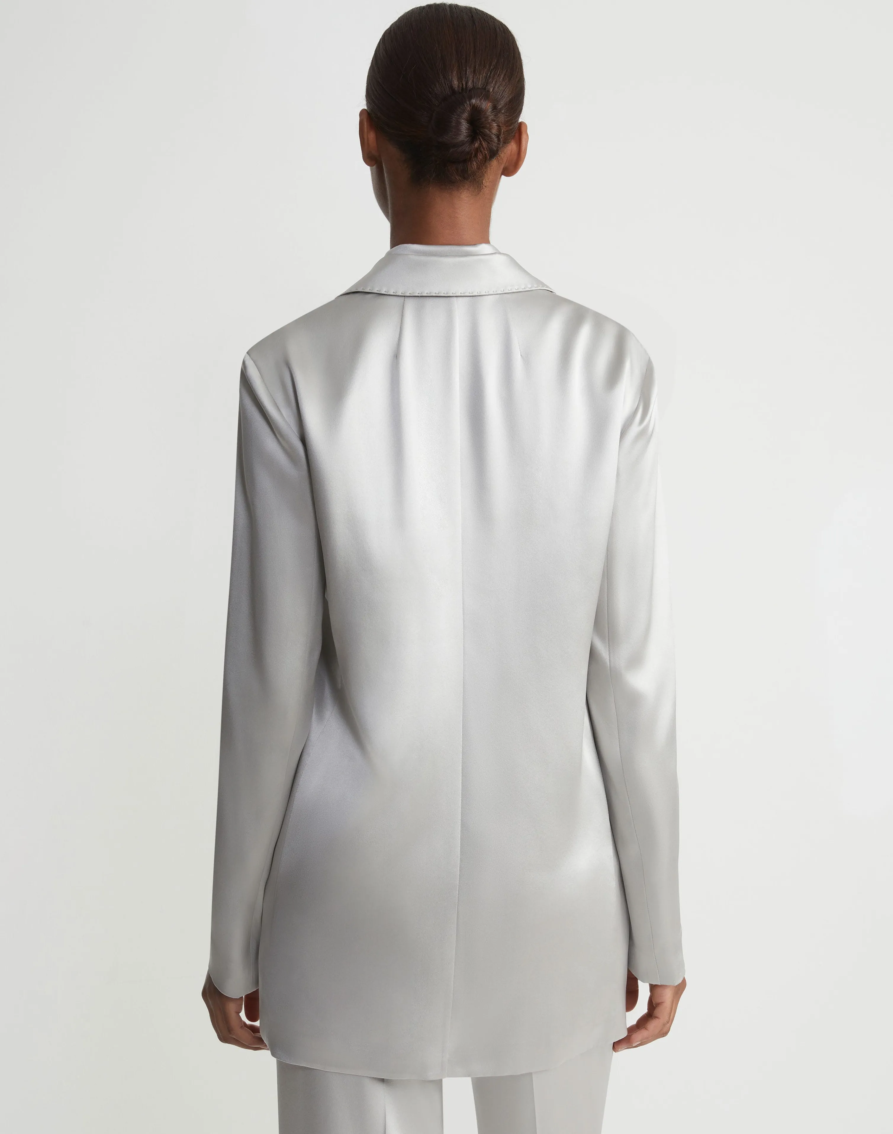 Satin Single Button Blazer