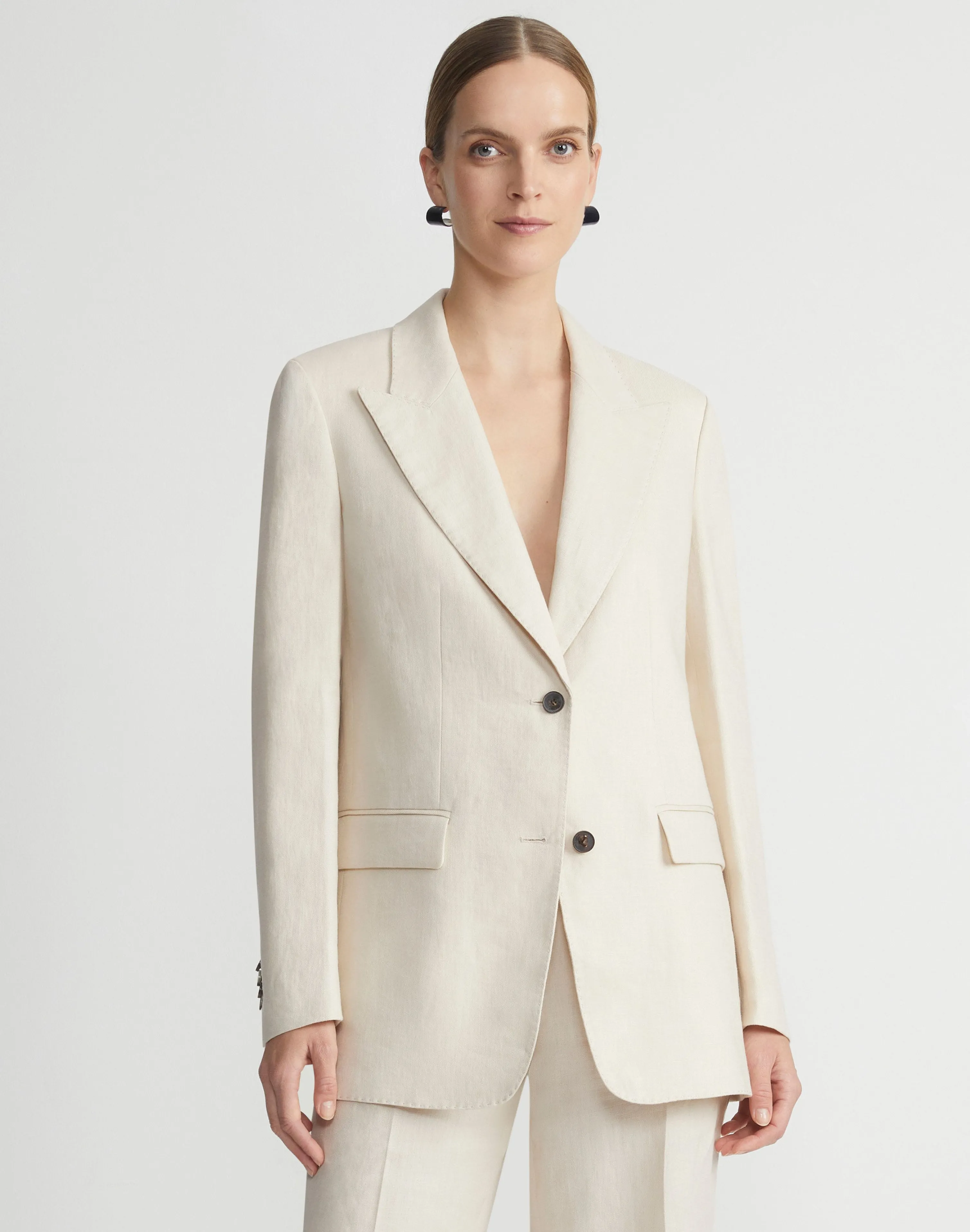 Linen Peak Lapel Blazer