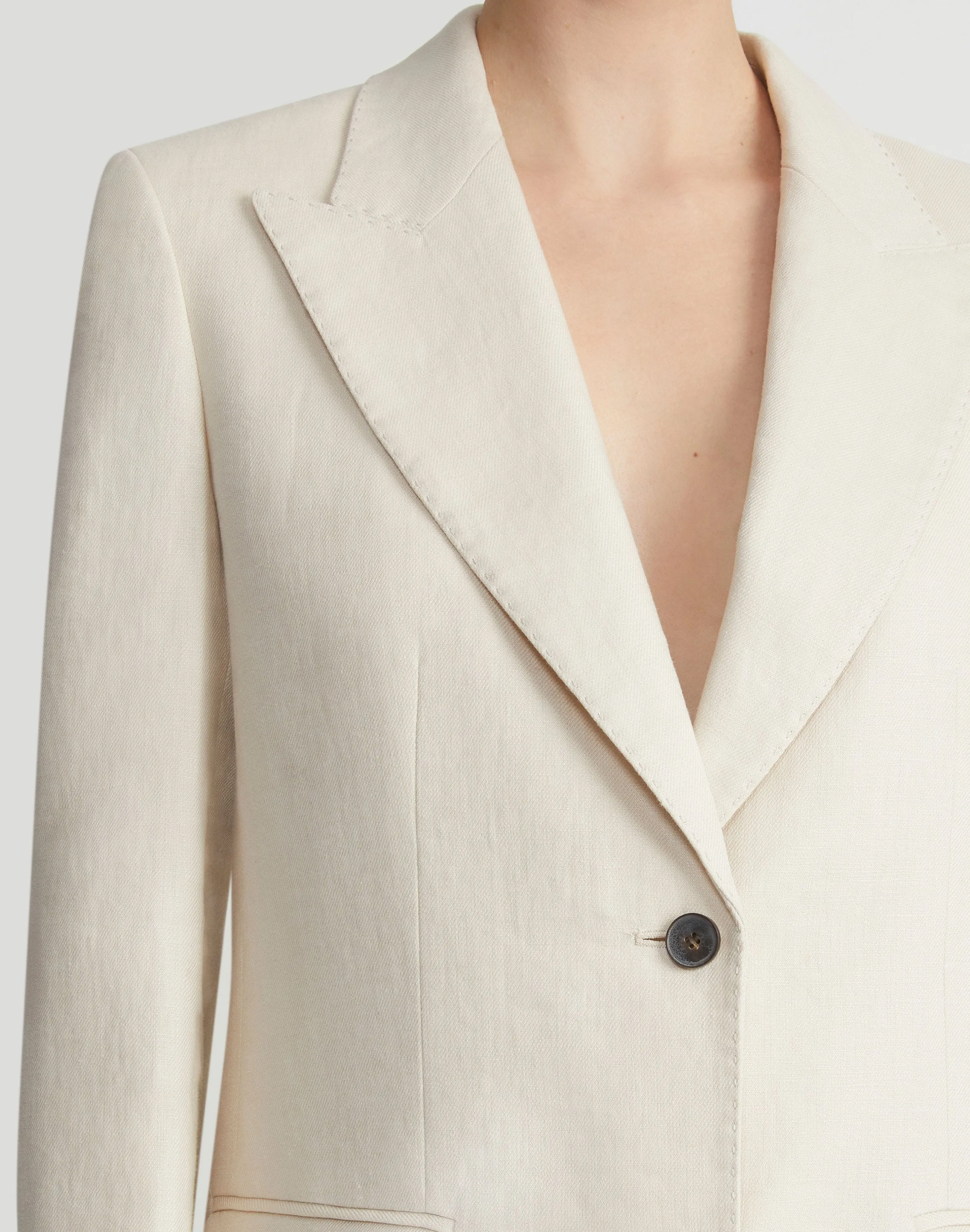 Linen Peak Lapel Blazer