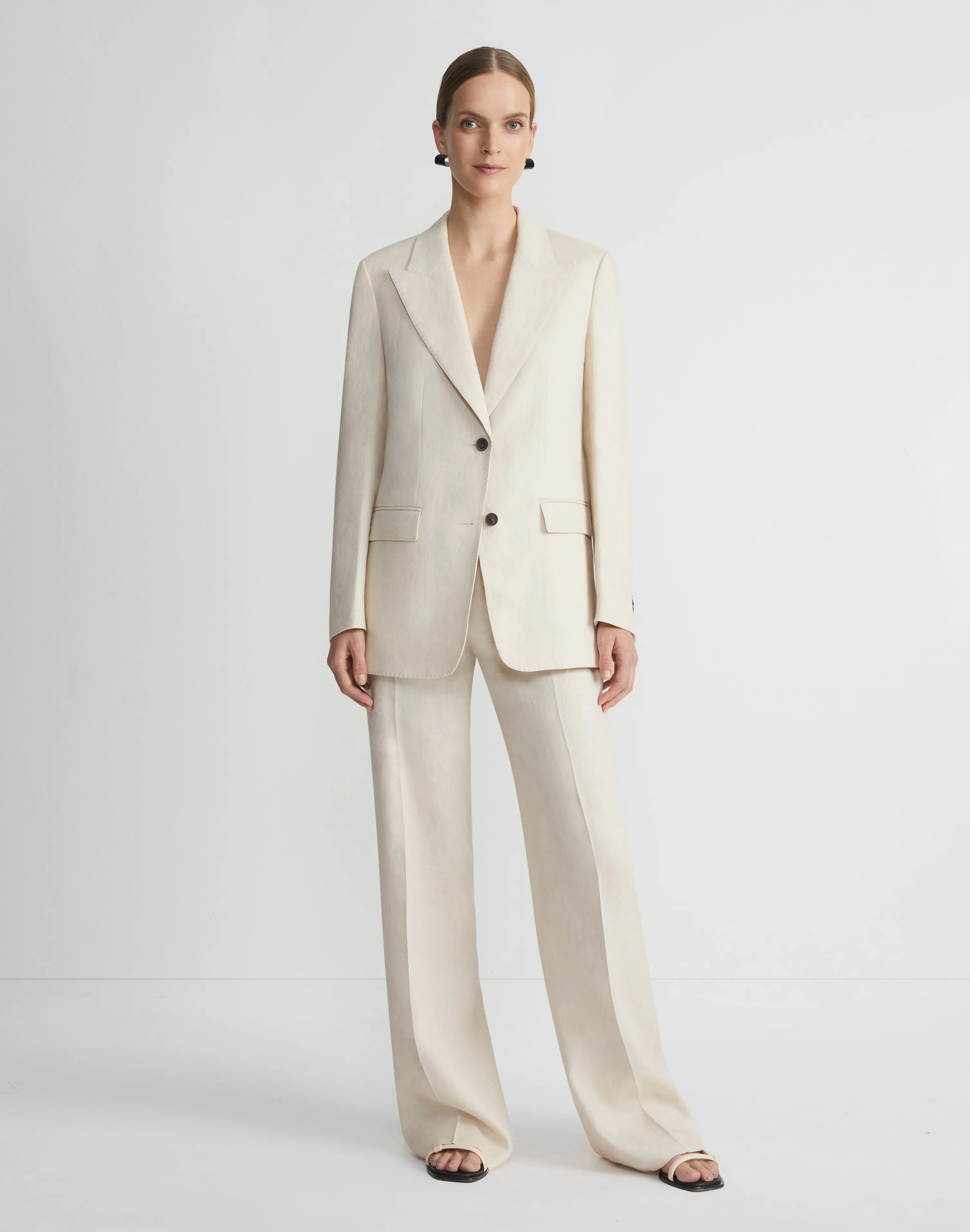 Linen Peak Lapel Blazer