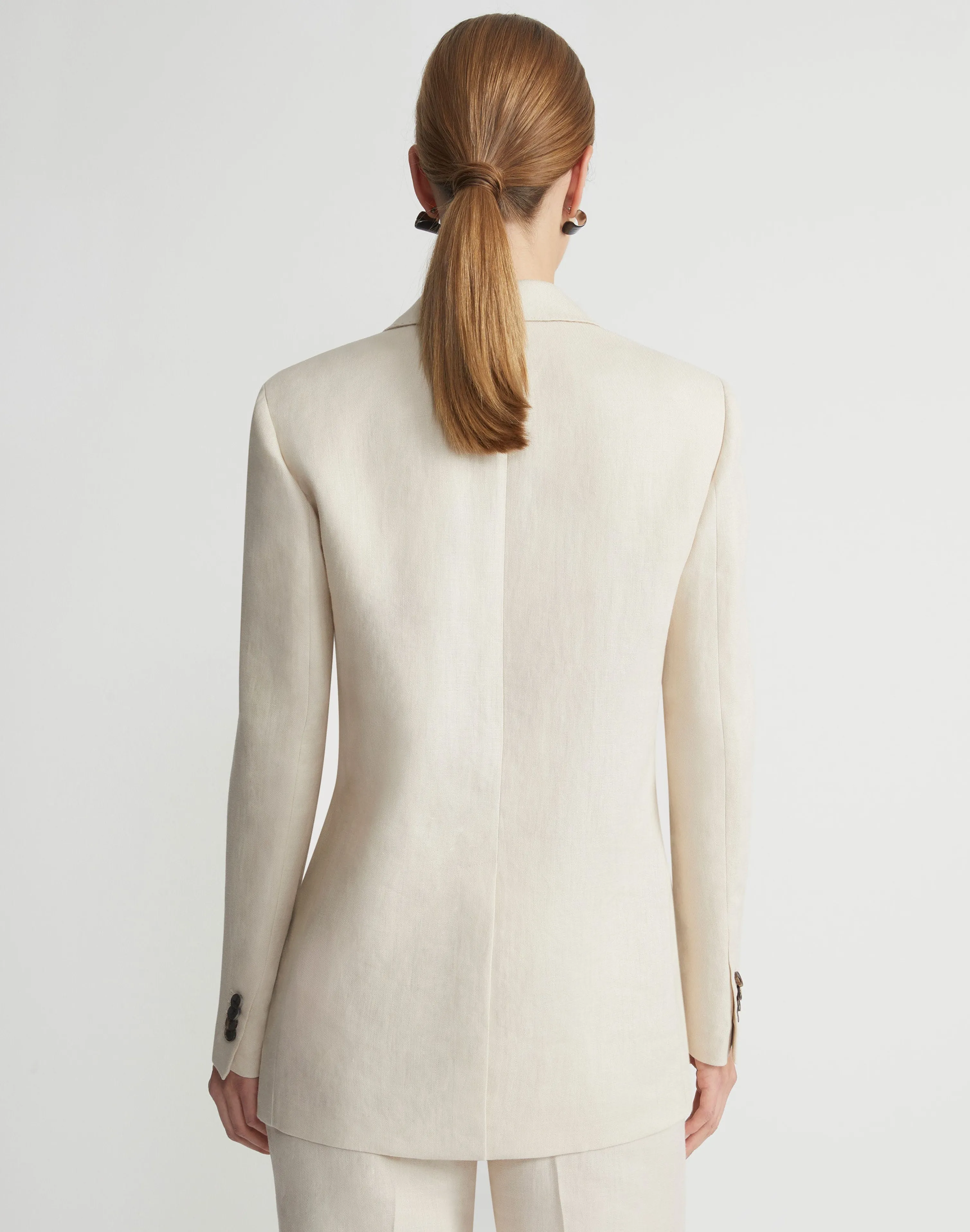 Linen Peak Lapel Blazer