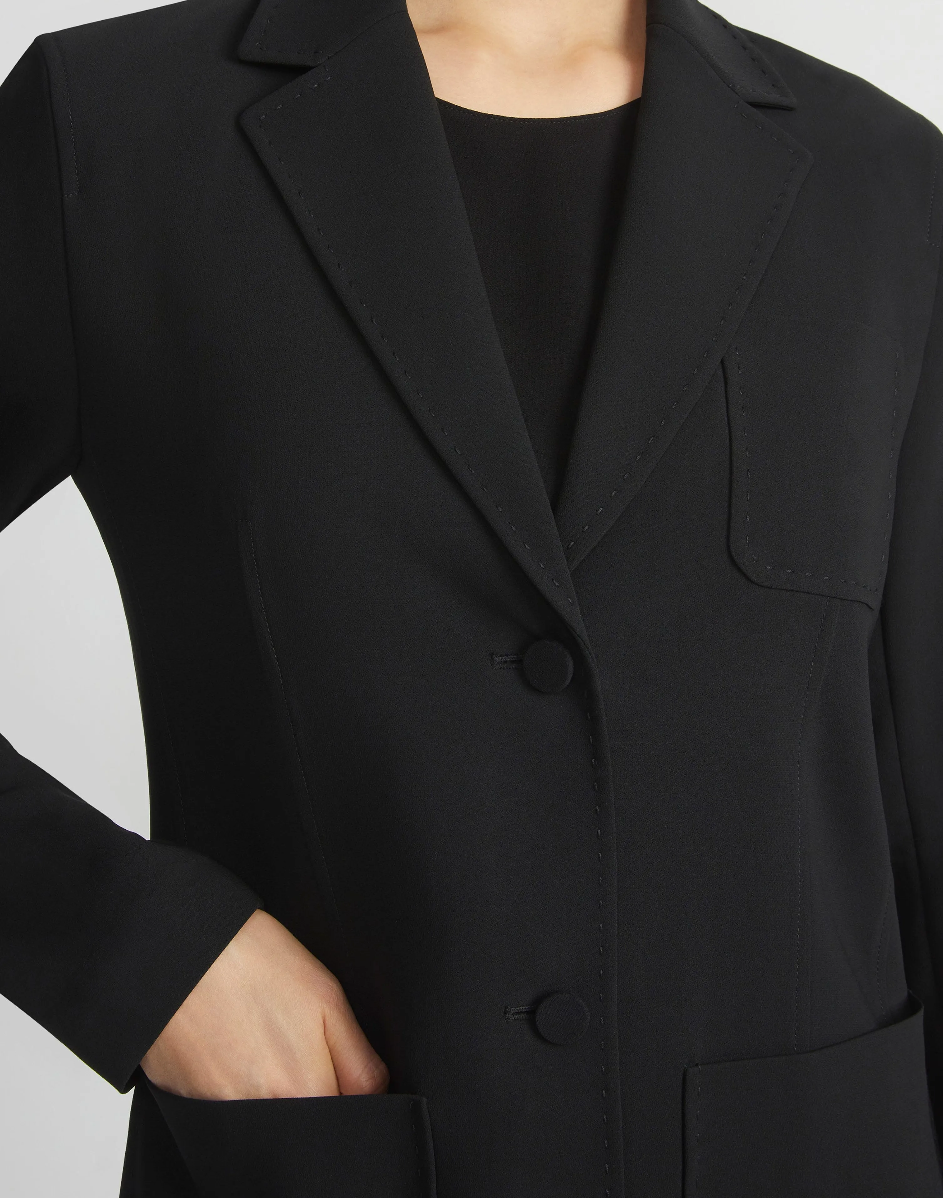 Finesse Crepe Three Pocket Blazer