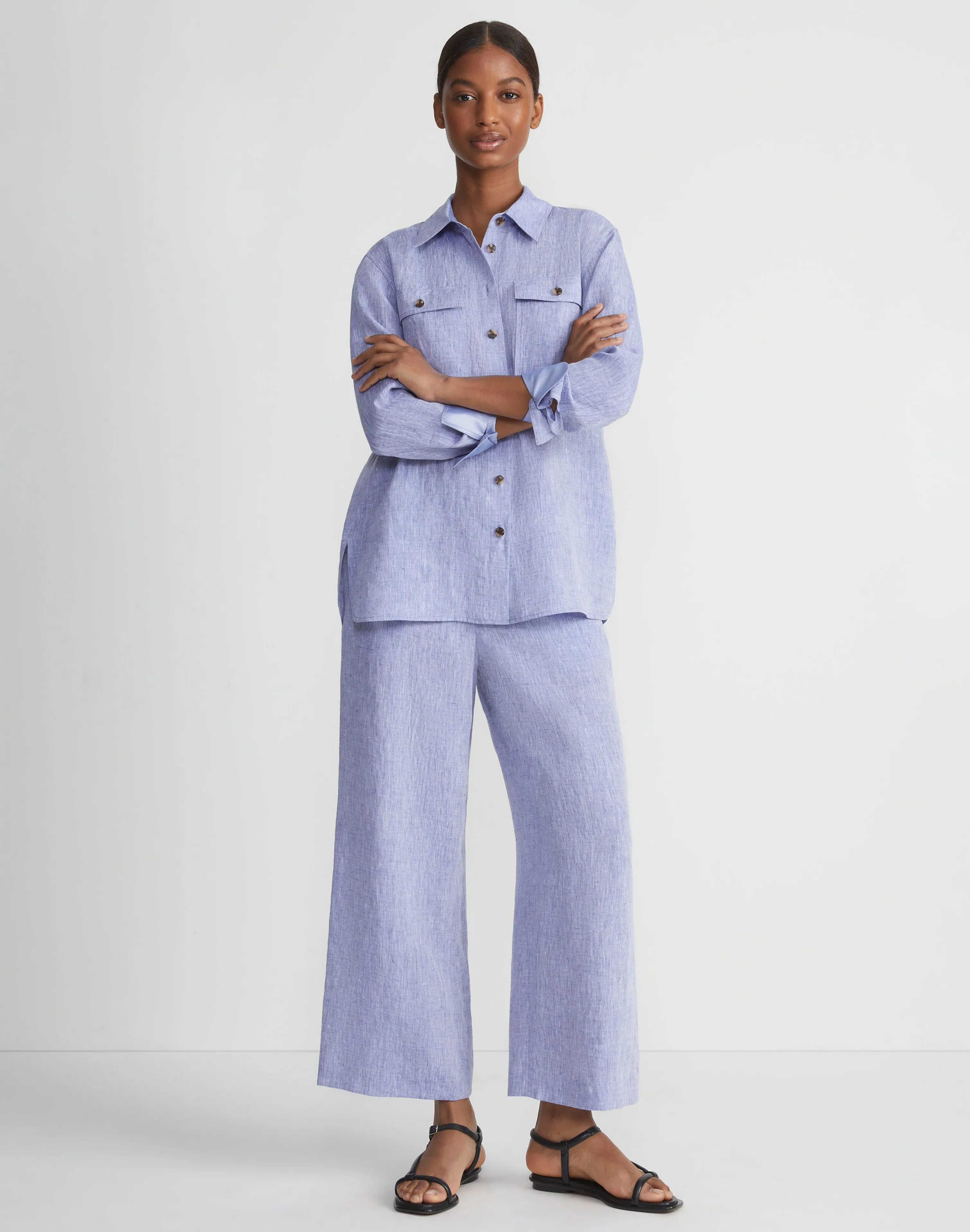 Organic Linen Columbus Cropped Pant
